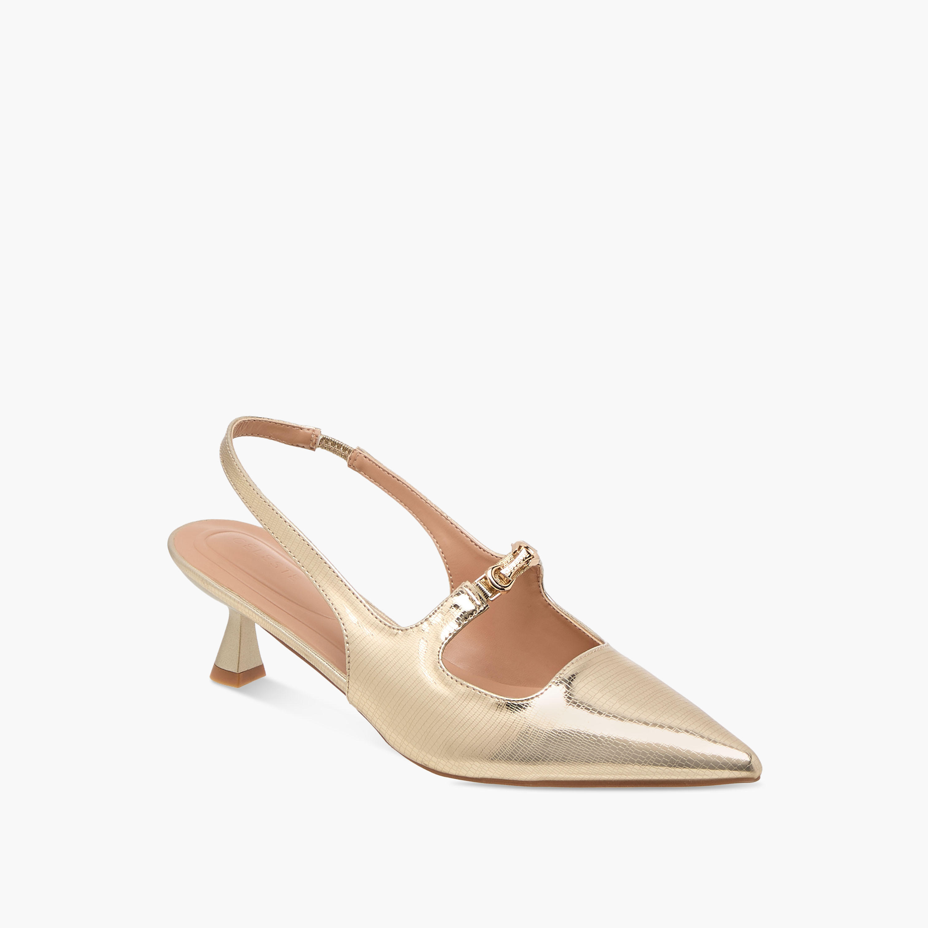 Celeste Women's Textured Slingback Shoes with Kitten Heels-women-shoes-heels-image-2