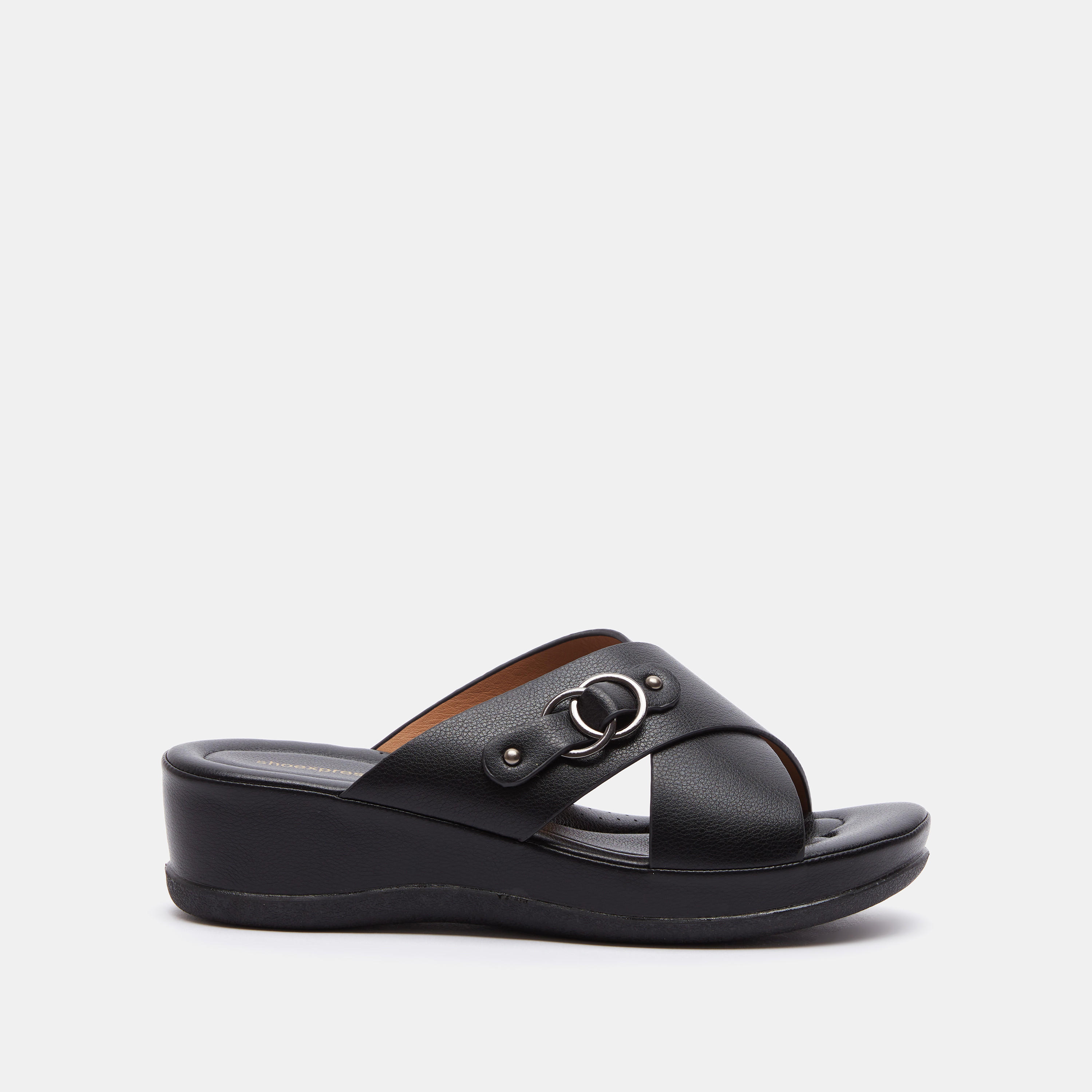 Solid Slip-On Slide Sandals with Buckle Detail-women-shoes-flats-sandals-image-1