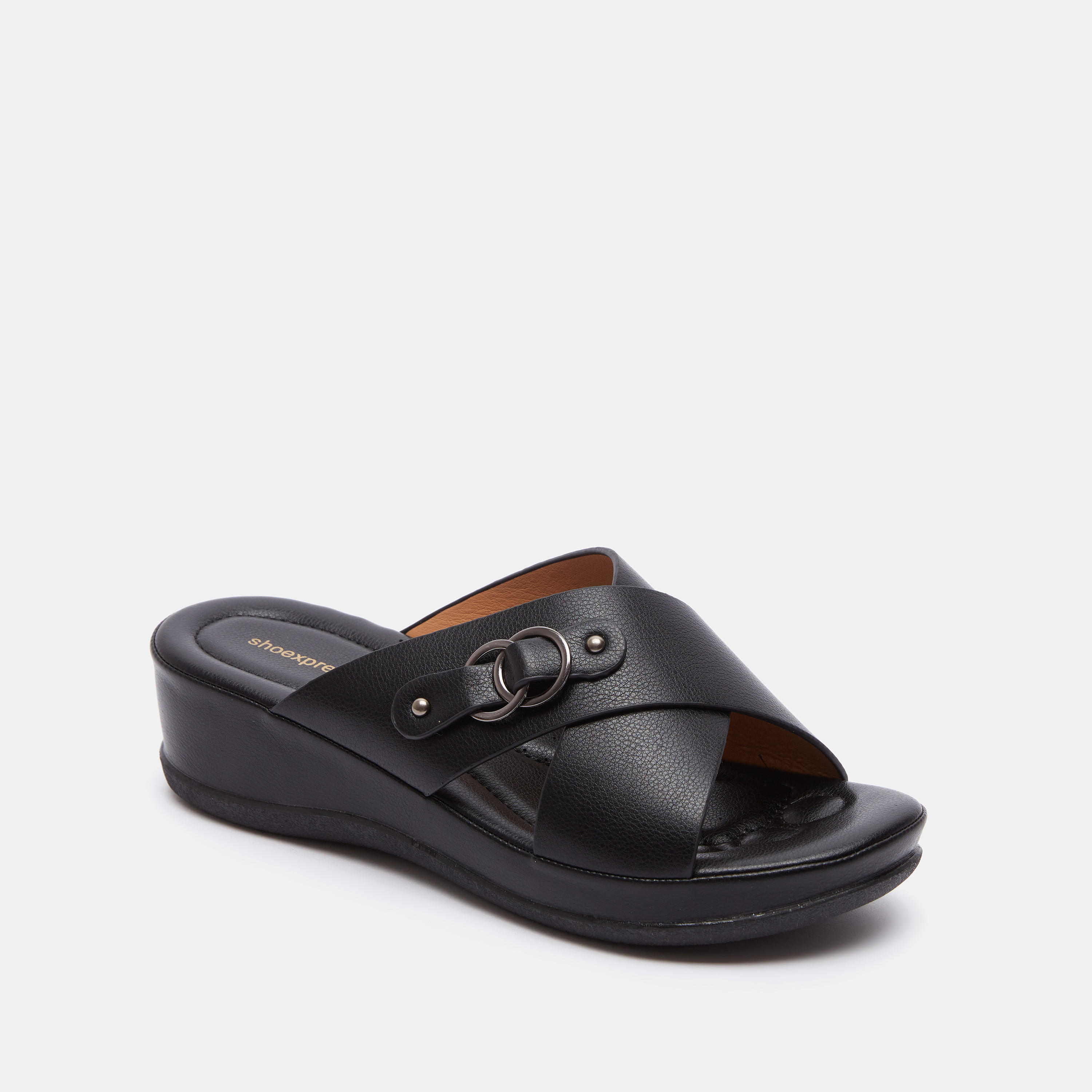 Solid Slip-On Slide Sandals with Buckle Detail-women-shoes-flats-sandals-image-2