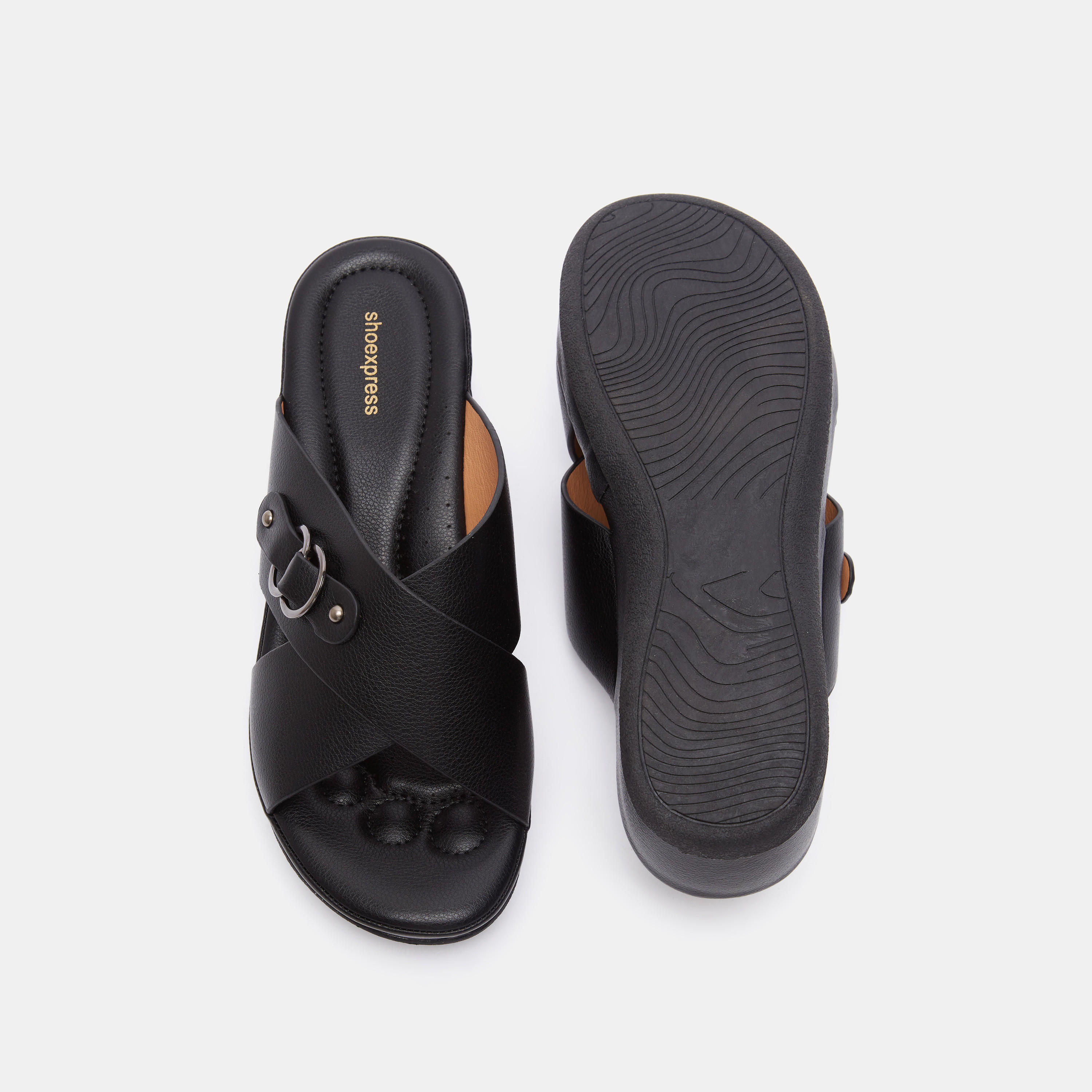 Solid Slip-On Slide Sandals with Buckle Detail-women-shoes-flats-sandals-image-5