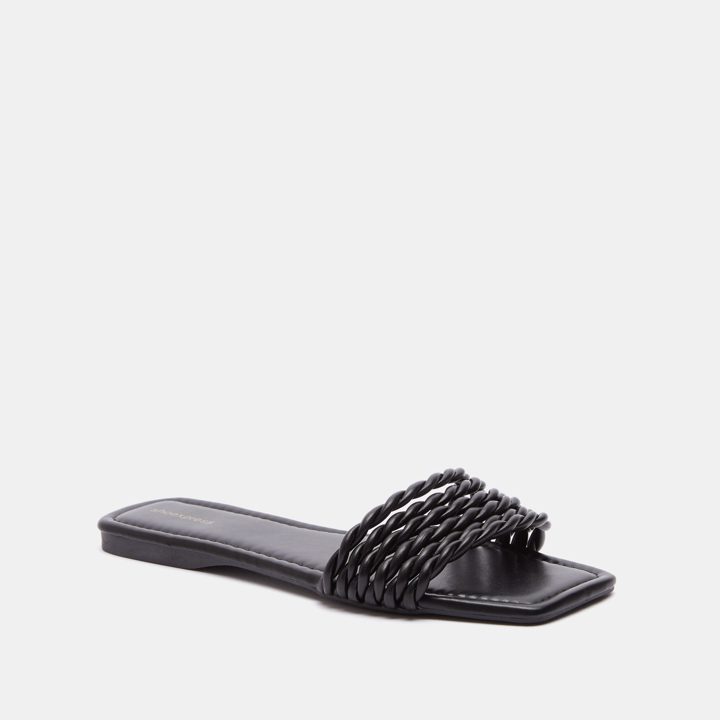 Textured Slip-On Slide Sandals-women-shoes-flats-sandals-image-2