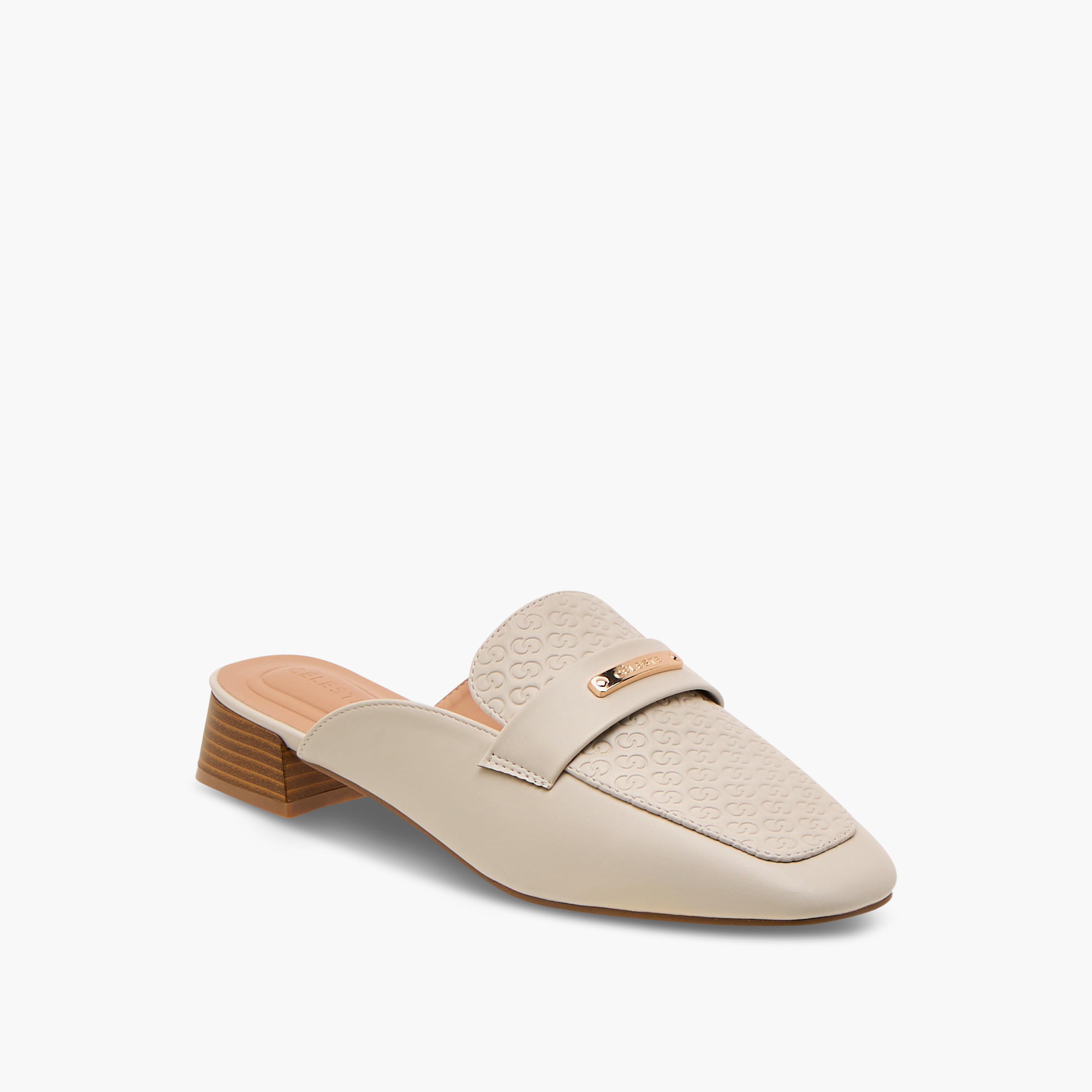 Celeste Women's Monogram Embossed Slip-On Mules with Block Heels-women-shoes-heels-image-2