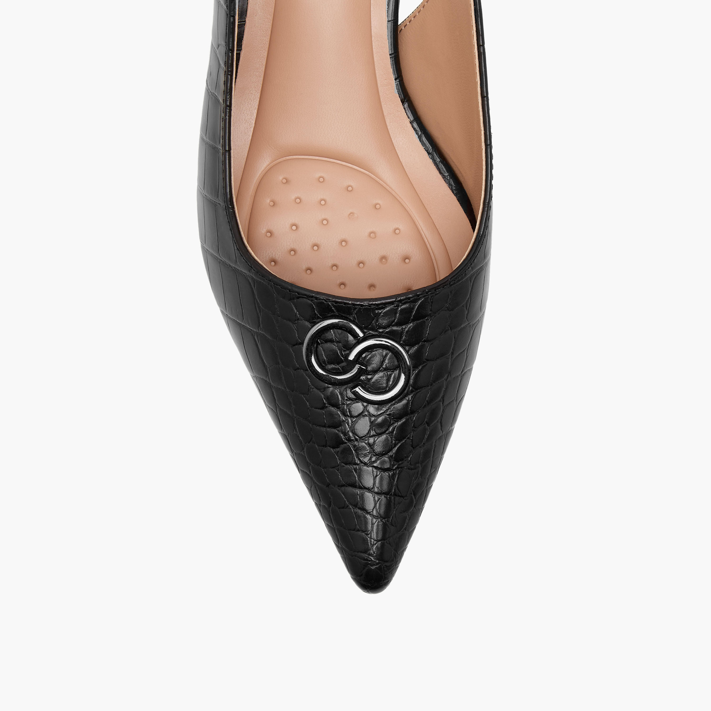 Celeste Women's Textured Pointed Toe Shoes with Buckle Closure-women-shoes-heels-image-5