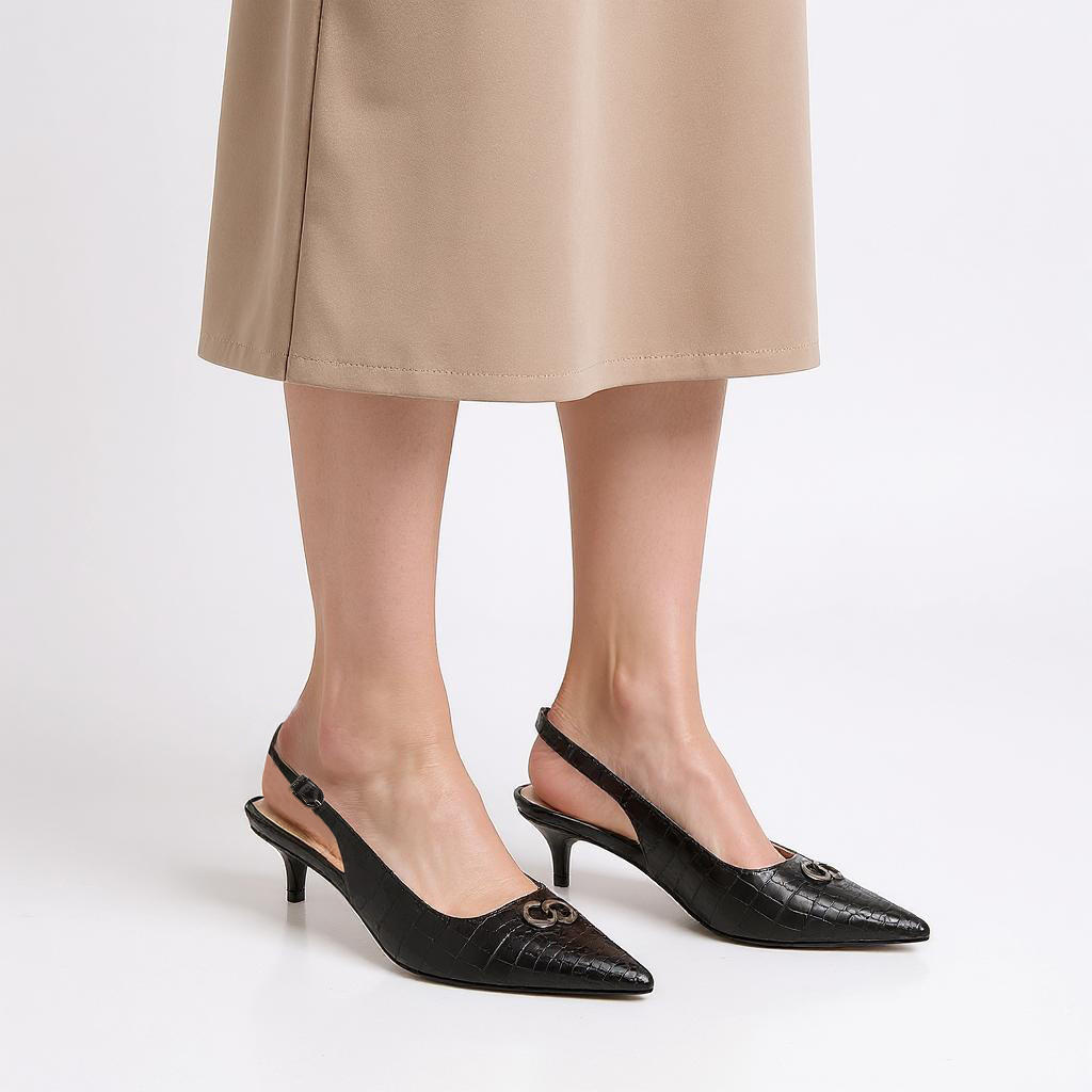 حذاء نسائي بارز الملمس بمقدمة مدببة مع إبزيم إغلاق من سيليست-women-shoes-heels-image-2