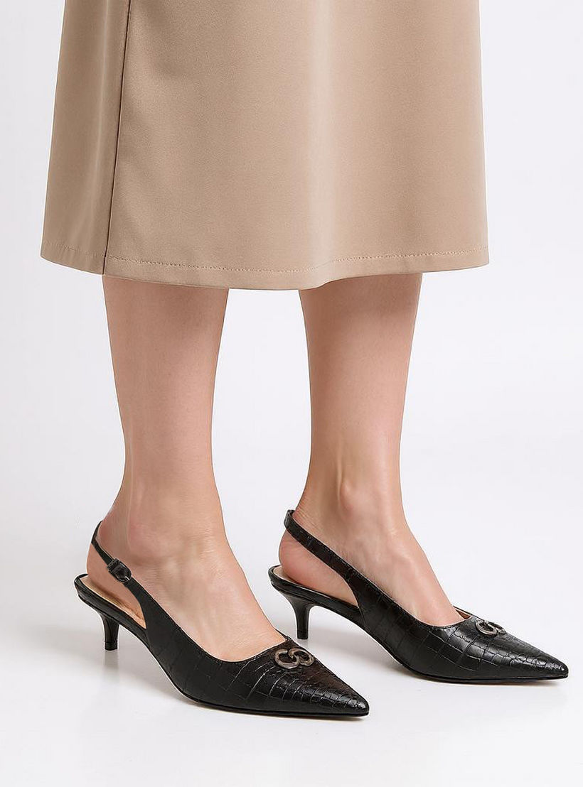 حذاء نسائي بارز الملمس بمقدمة مدببة مع إبزيم إغلاق من سيليست-women-shoes-heels-image-2