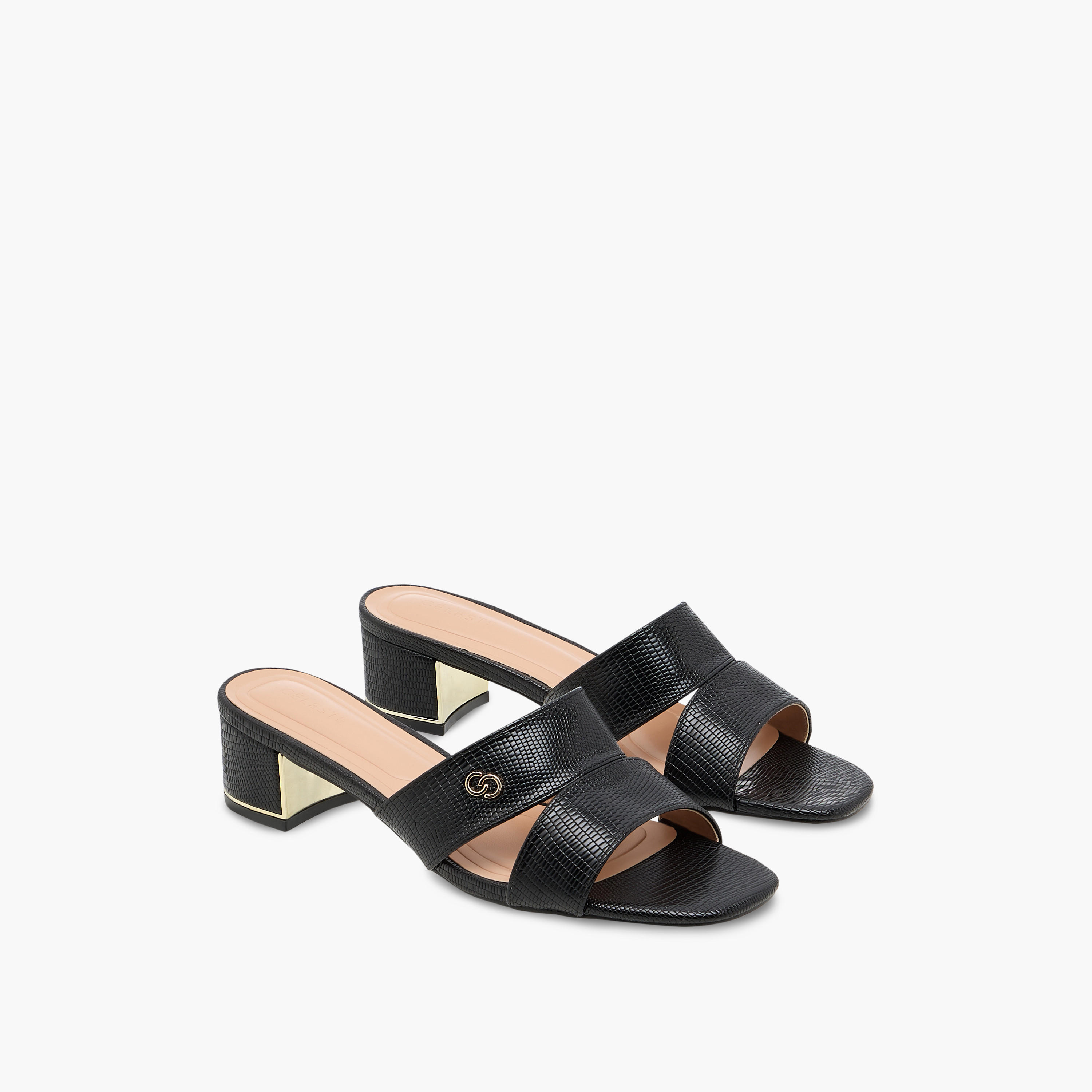 Celeste Women's Textured Slip-On Sandals with Block Heels-women-shoes-sandals-heeled-image-1