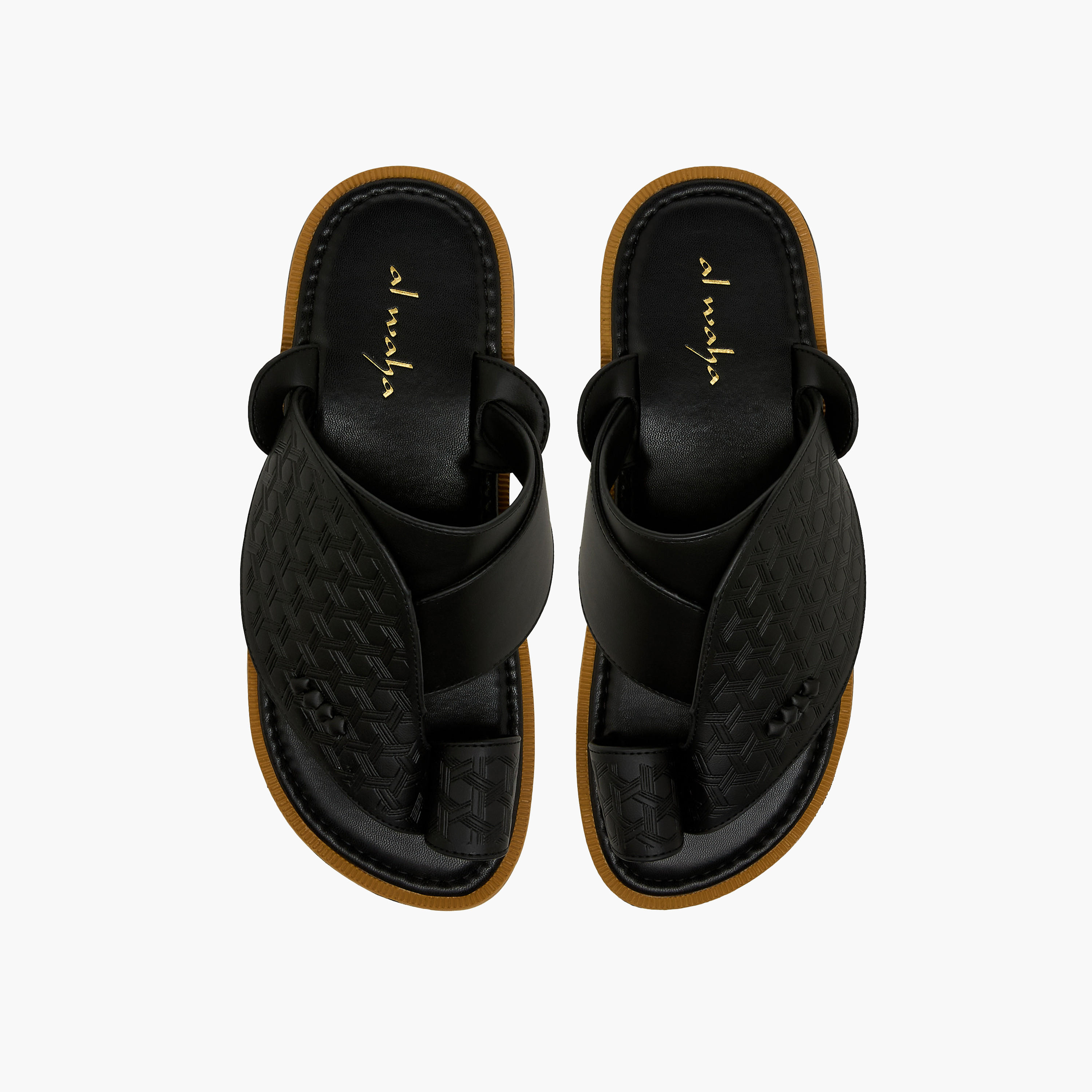 Al Waha Men Textured Arabic Sandals-men-shoes-sandals-image-1