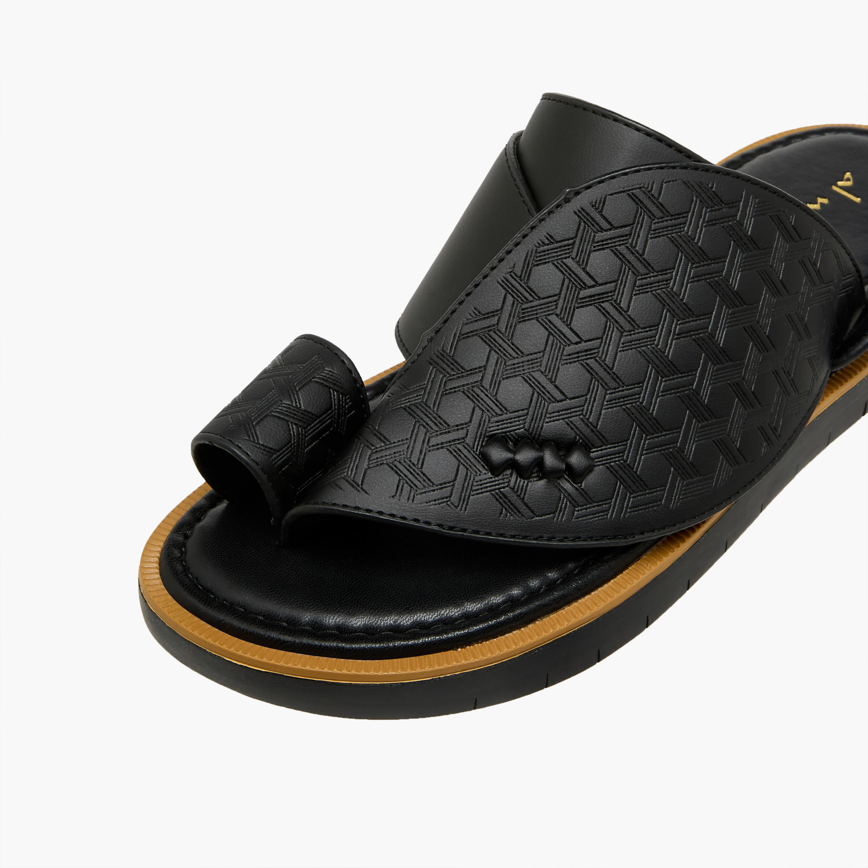 Al Waha Men Textured Arabic Sandals-men-shoes-sandals-image-4
