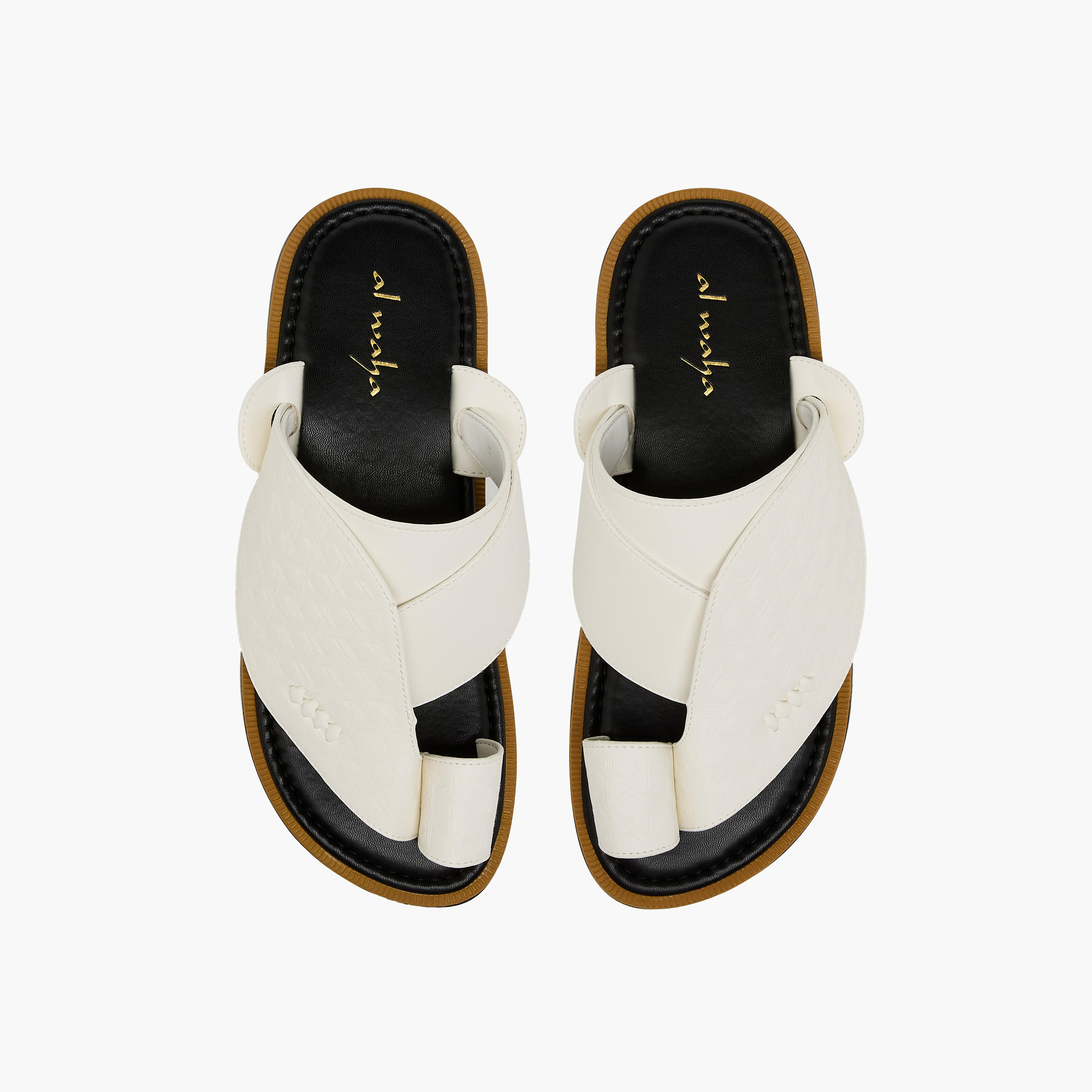Al Waha Men Textured Arabic Sandals-men-shoes-sandals-image-1