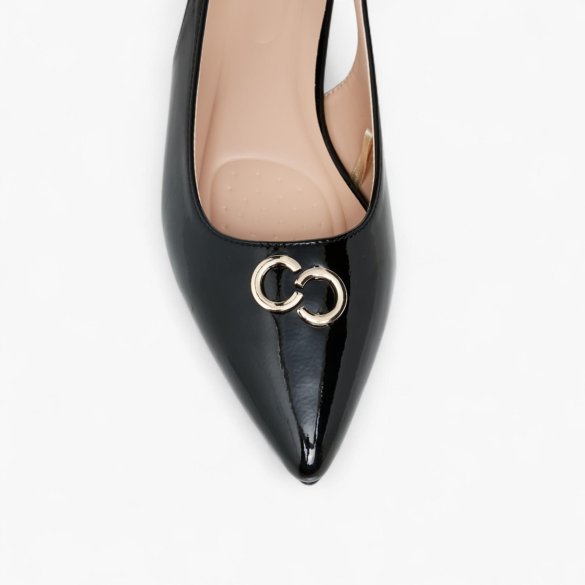 Celeste Women's Metal Accent Pointed Shoes with Buckle Closure-women-shoes-heels-image-4