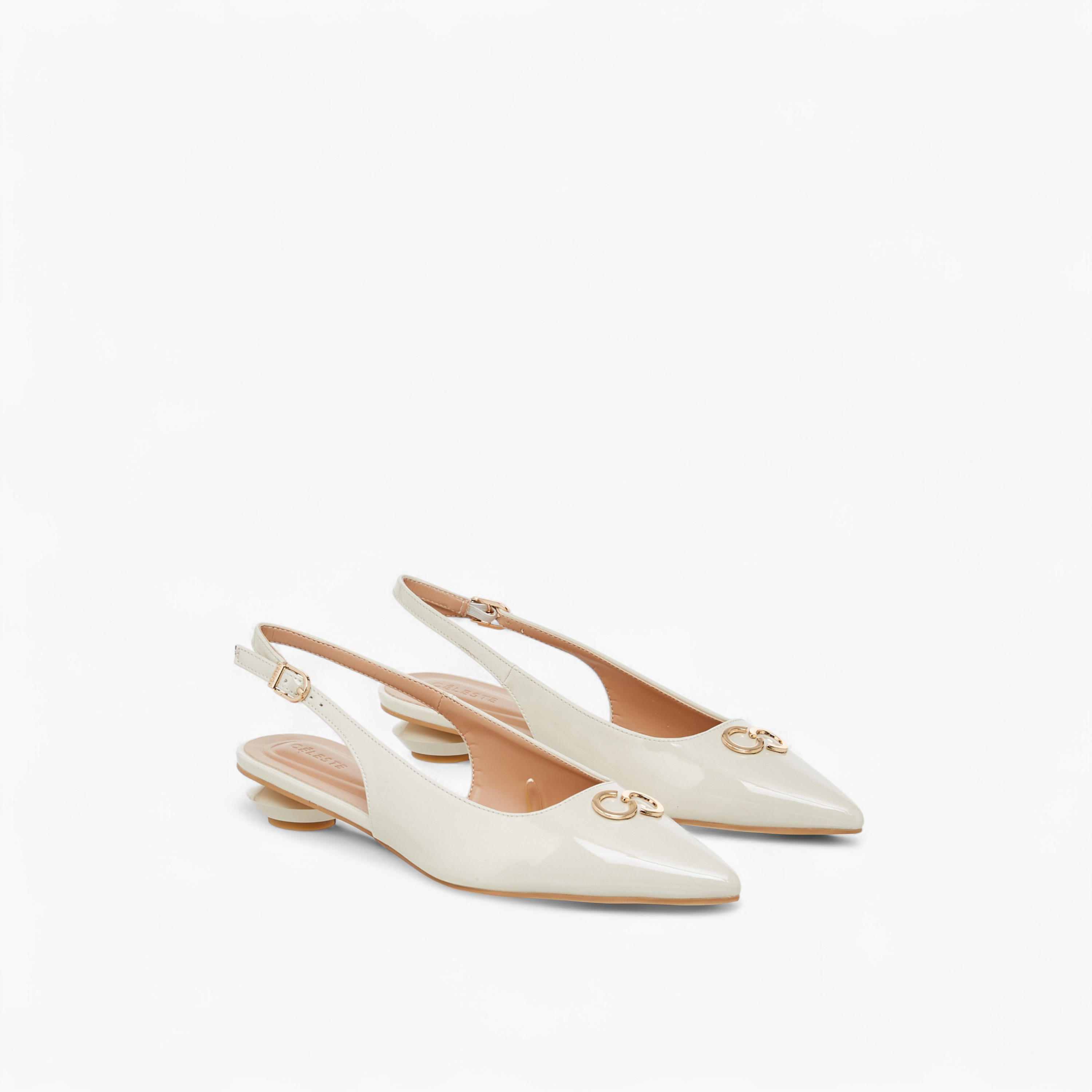 Celeste Women's Metal Accent Pointed Shoes with Buckle Closure-women-shoes-heels-image-1