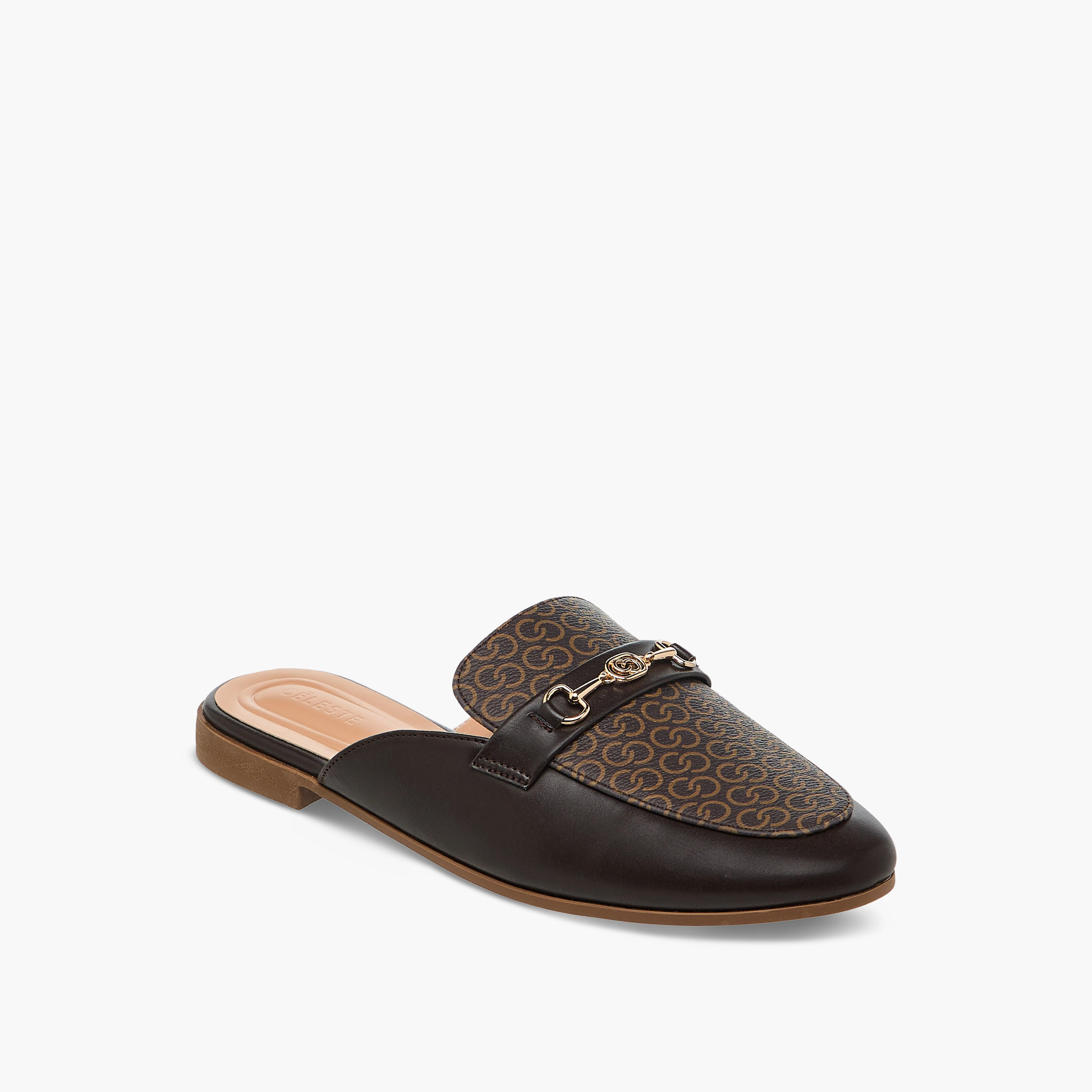 Celeste Women's Monogram Print Slip-On Mules-women-shoes-flats-mules-image-2