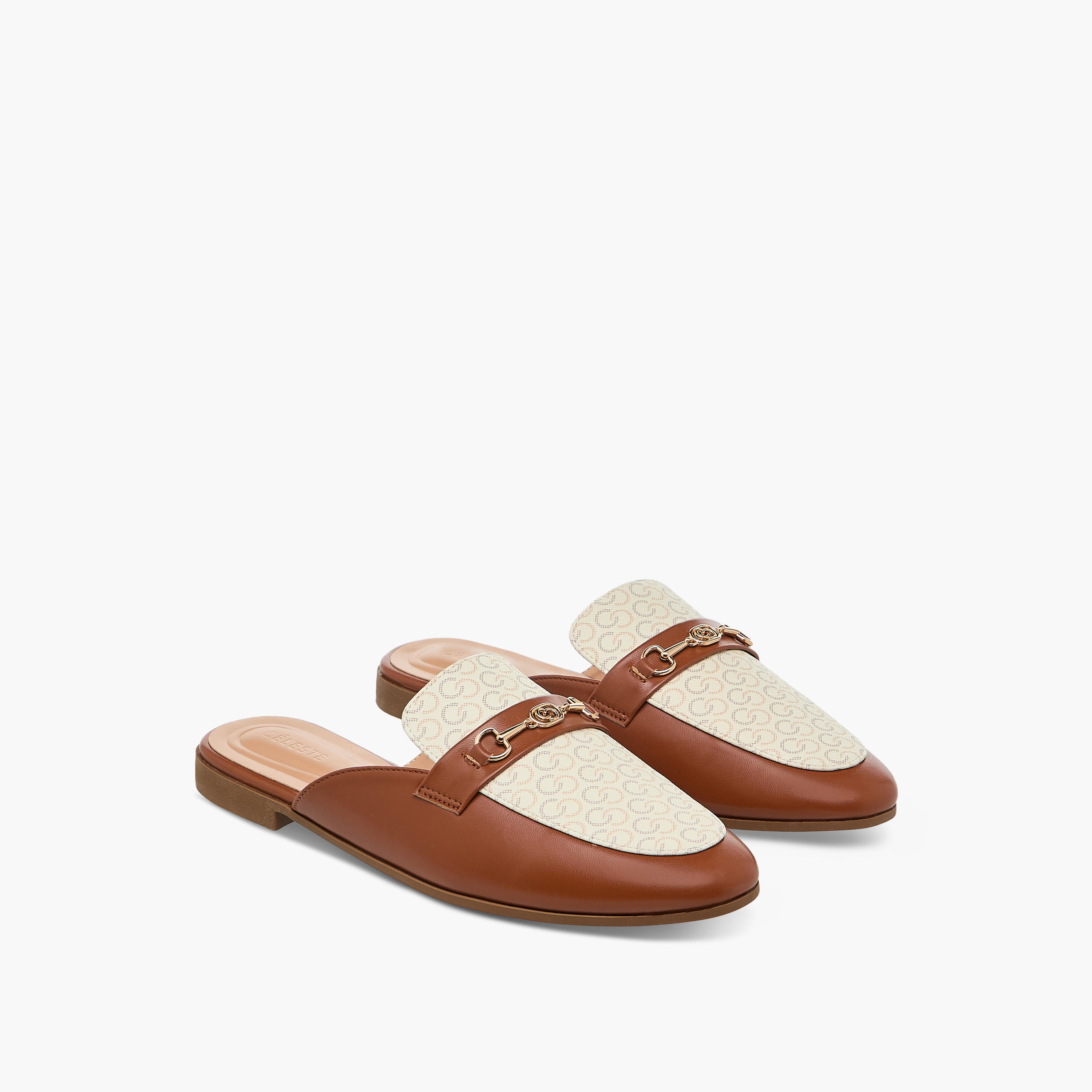 Celeste Women's Monogram Print Slip-On Mules-women-shoes-flats-mules-image-1