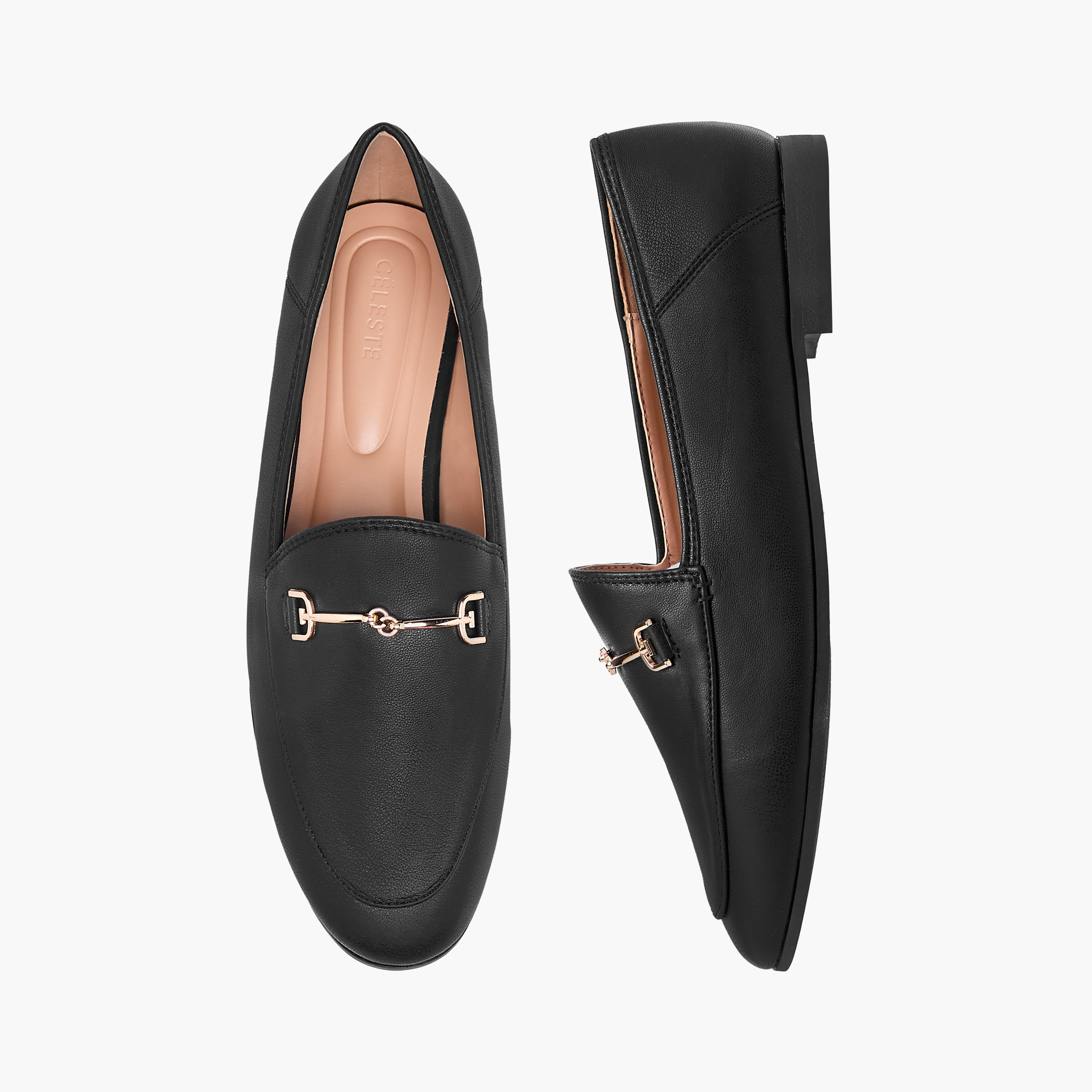حذاء سهل الارتداء سادة بزينة معدنية للنساء من سيليست-women-shoes-loafersandmoccasins-image-1