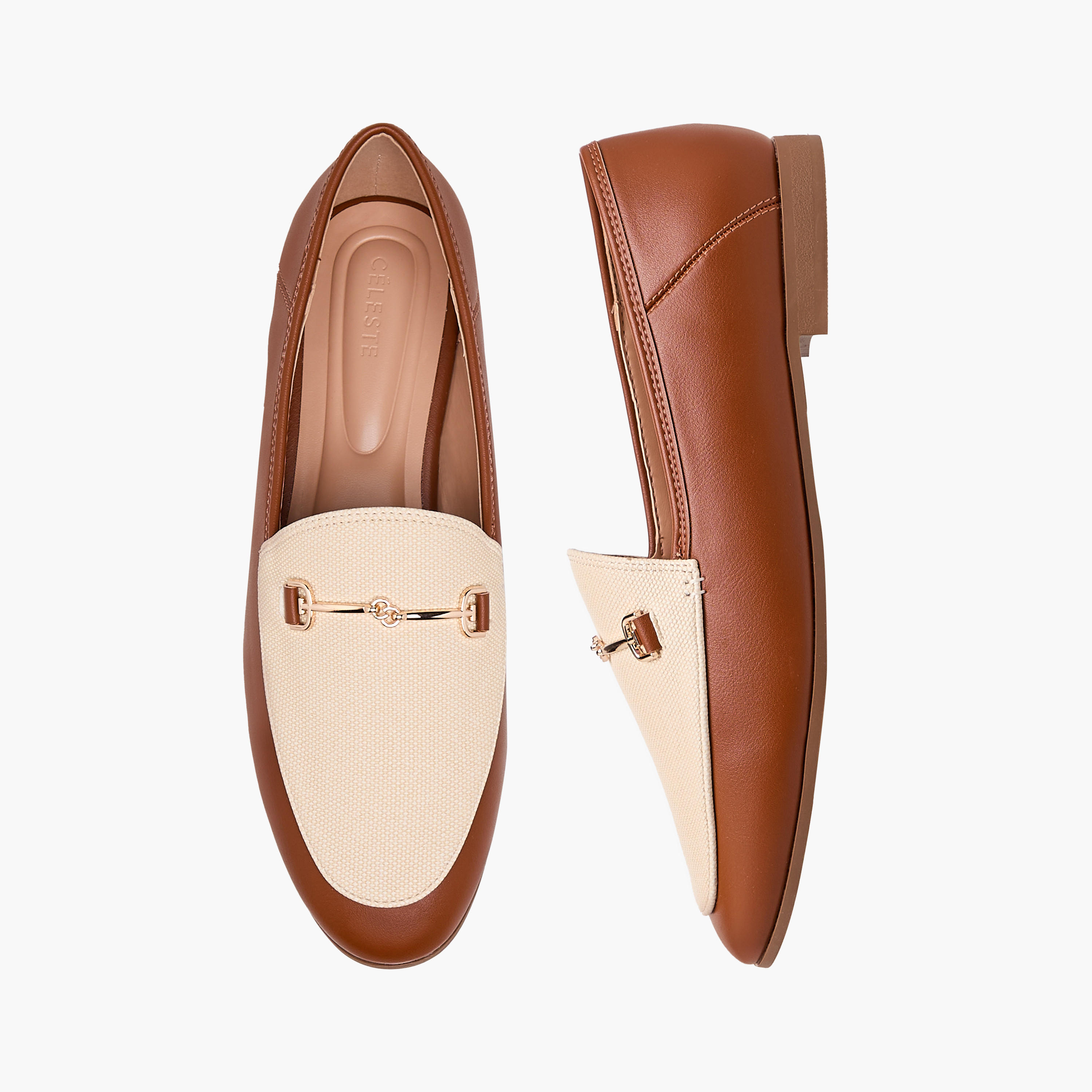 حذاء سهل الارتداء سادة بزينة معدنية للنساء من سيليست-women-shoes-loafersandmoccasins-image-1