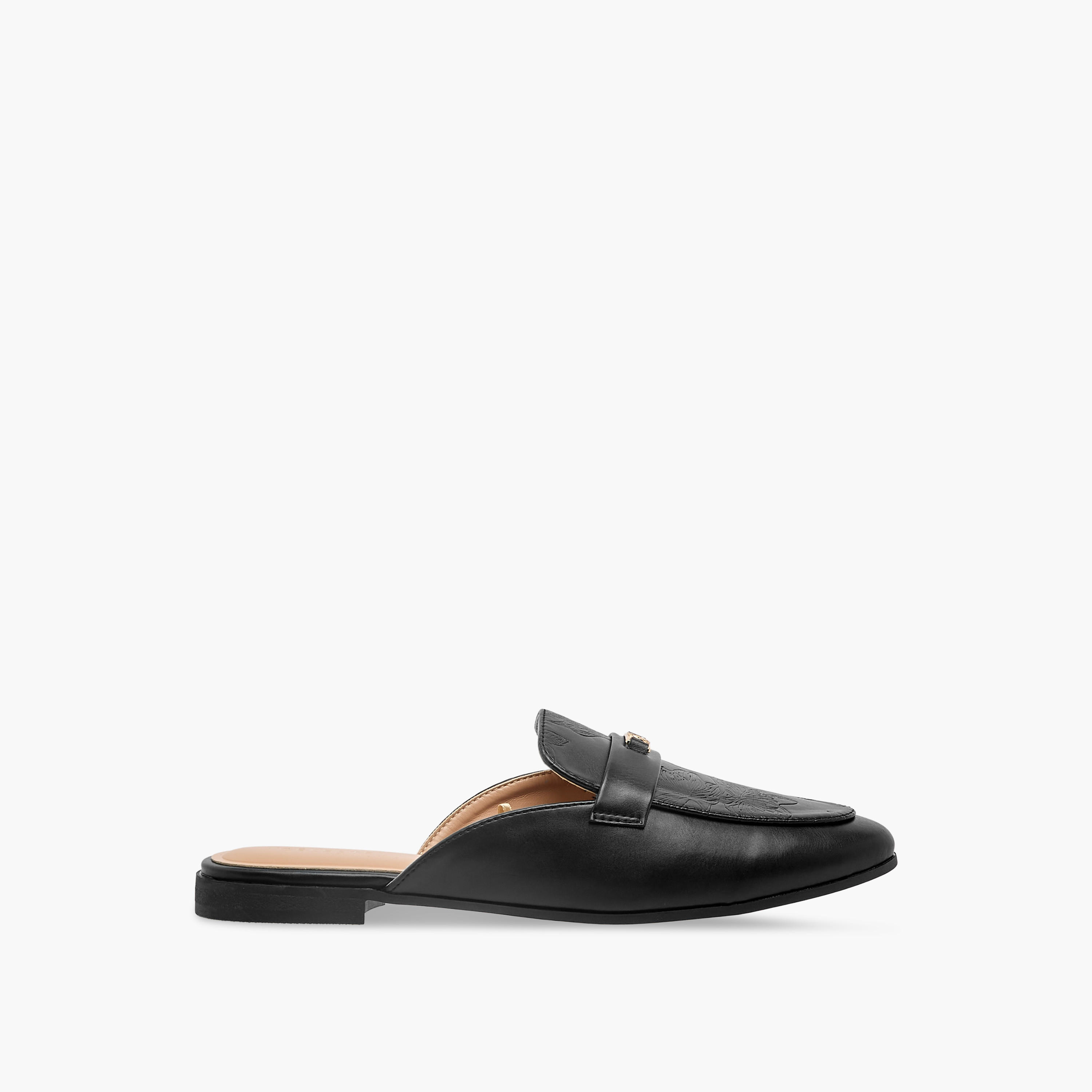 Celeste Women Floral Embossed Mules-women-shoes-flats-mules-image-3