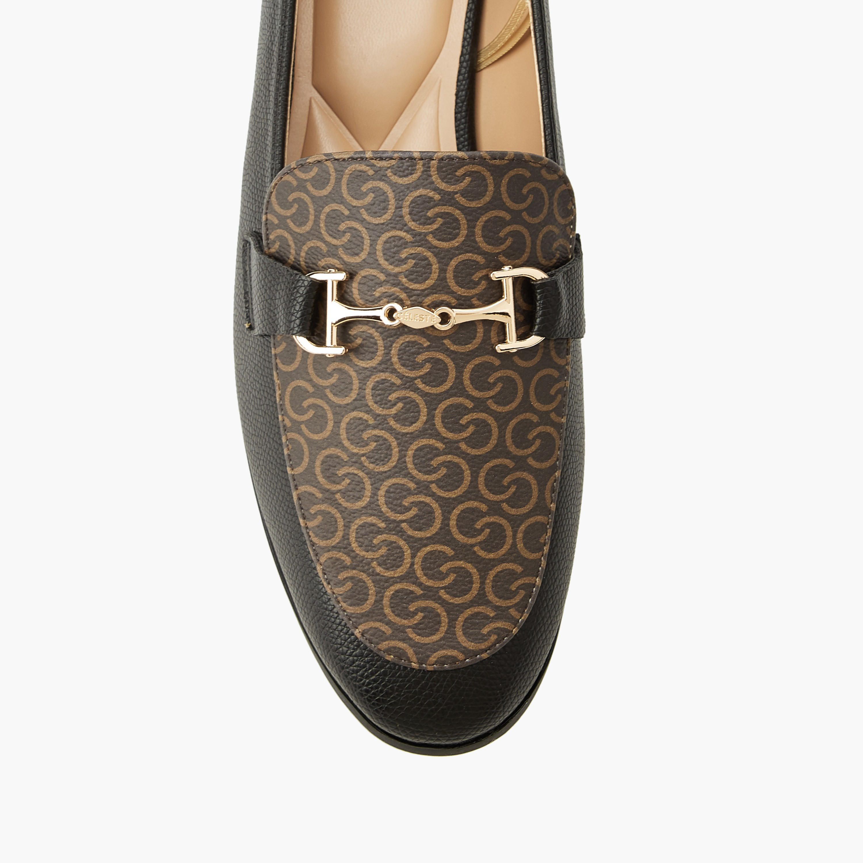 Celeste Women Monogram Print Slip-On Loafers-women-shoes-flats-loafers-image-4