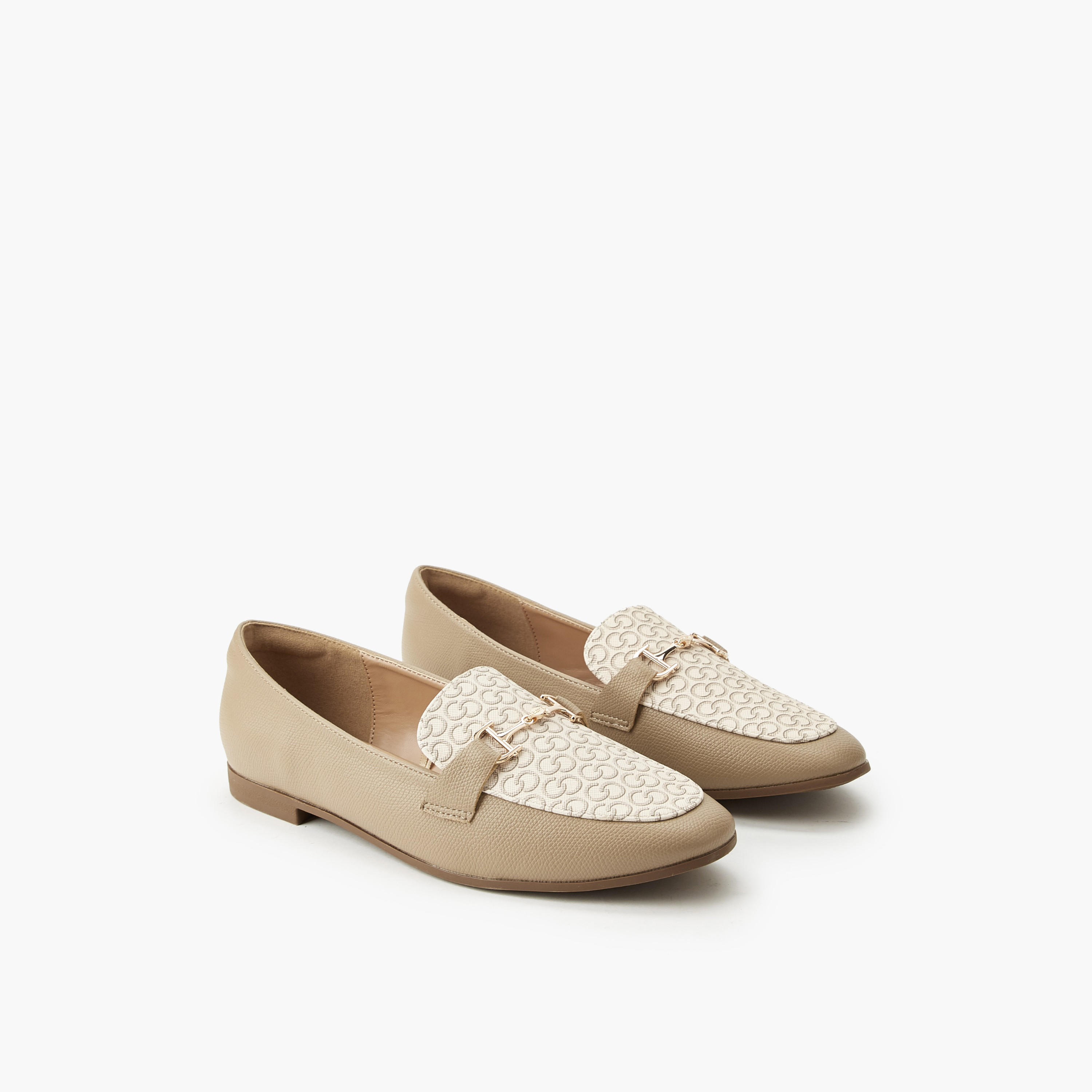 Celeste Women Monogram Print Slip-On Loafers-women-shoes-flats-loafers-image-1