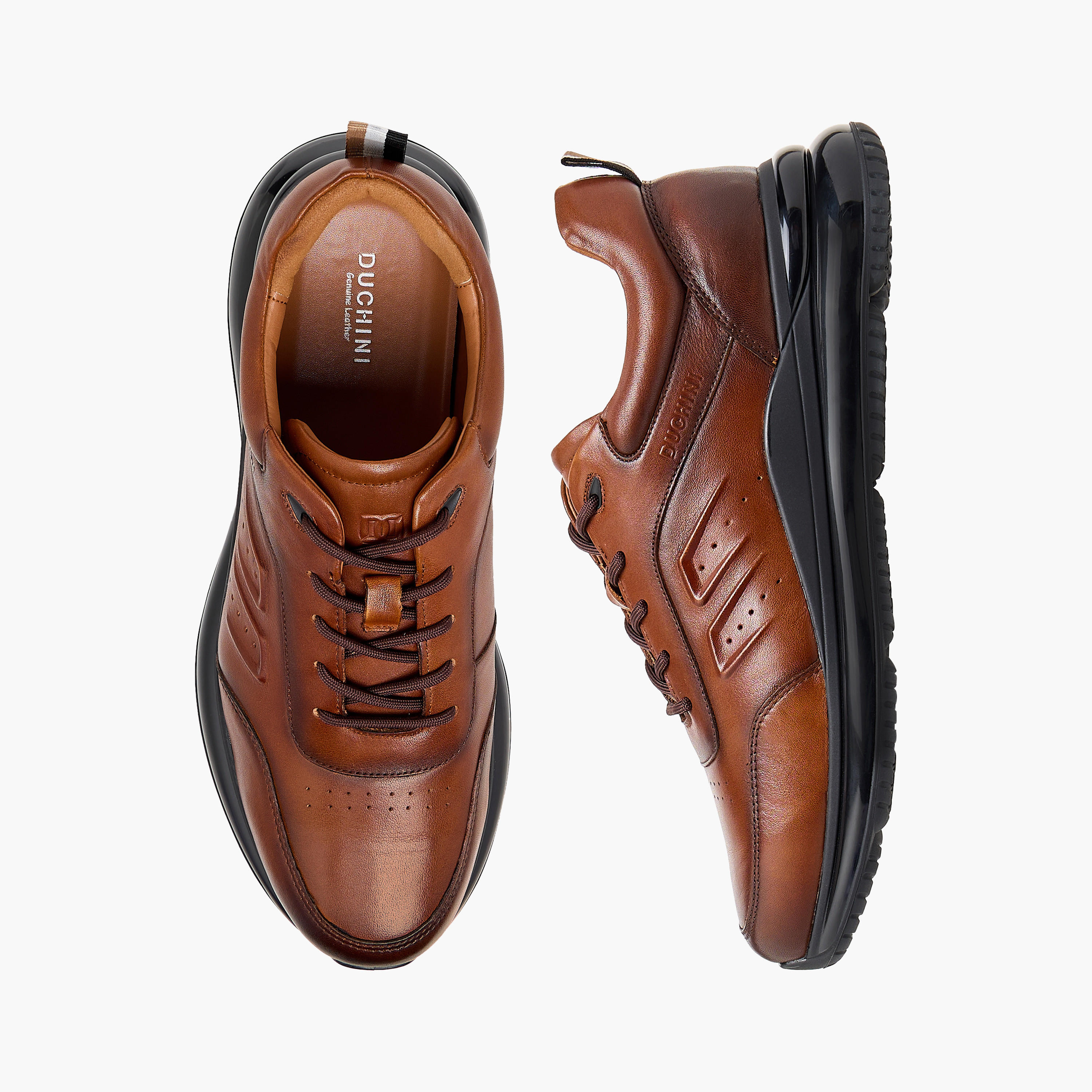 Duchini Men's Leather Panelled Lace-Up Sneakers-men-shoes-sneakers-image-1