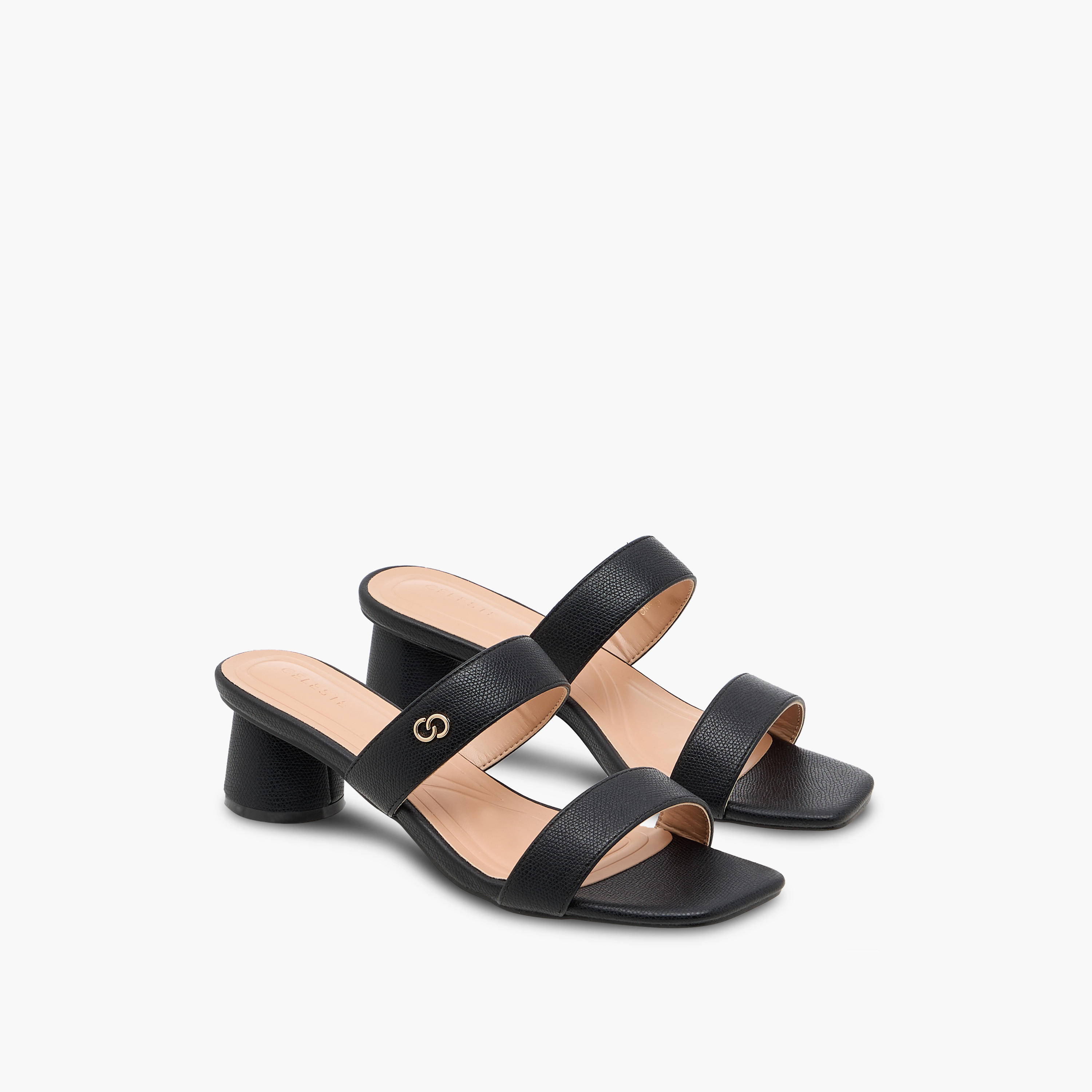 Celeste Women's Textured Slip-On Sandals with Block Heels-women-shoes-sandals-heeled-image-1