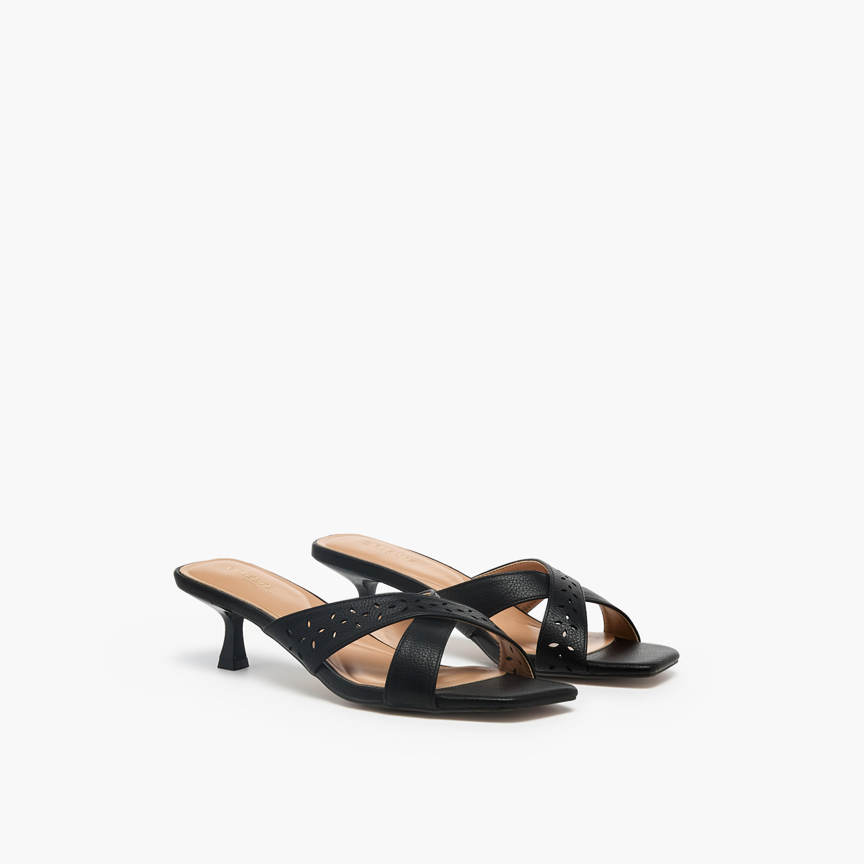 Celeste Women Cross Strap Flared Heel Sandals-women-shoes-sandals-heeled-image-1