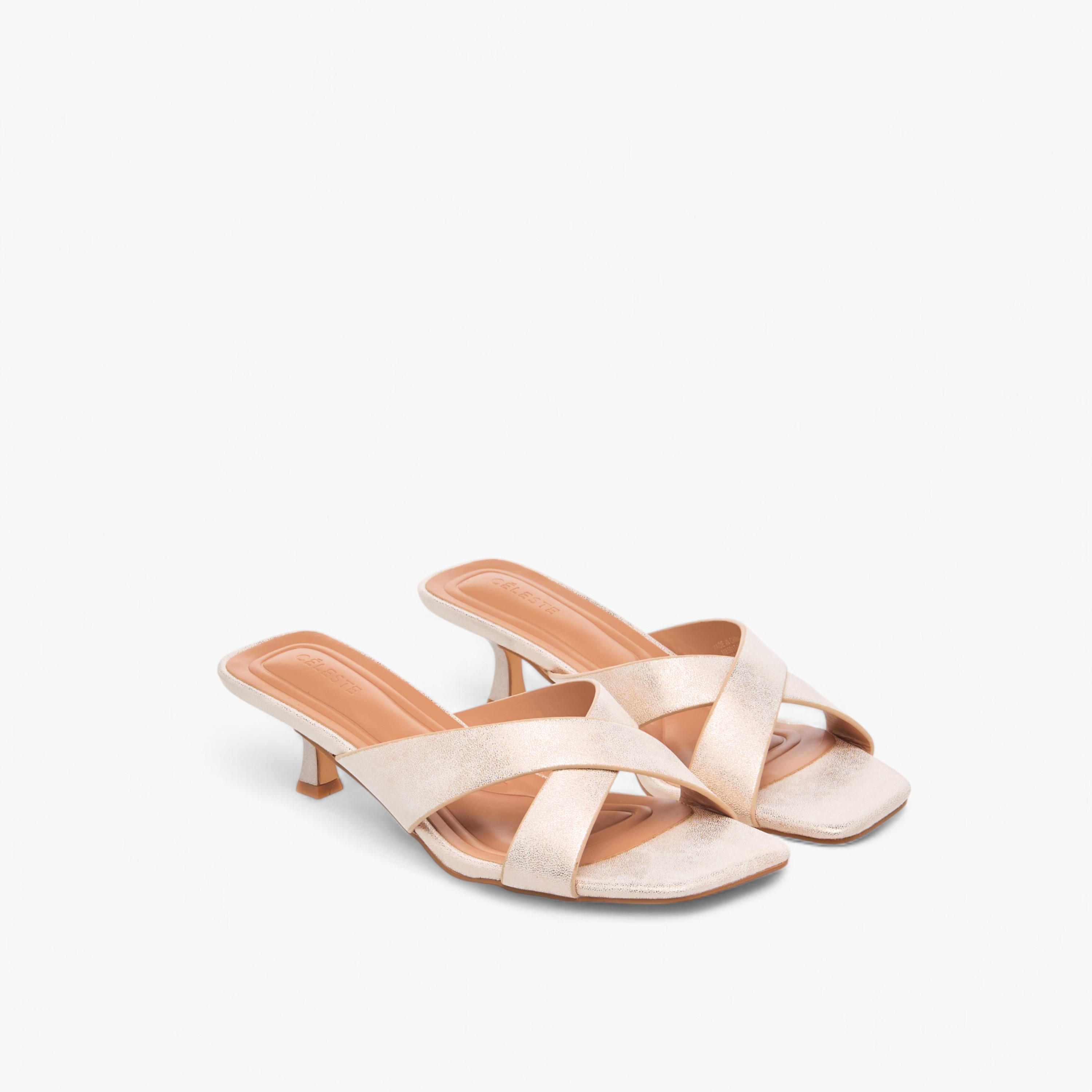 Celeste Women's Cross Strap Slip-On Sandals with Kitten Heels-women-shoes-sandals-heeled-image-1