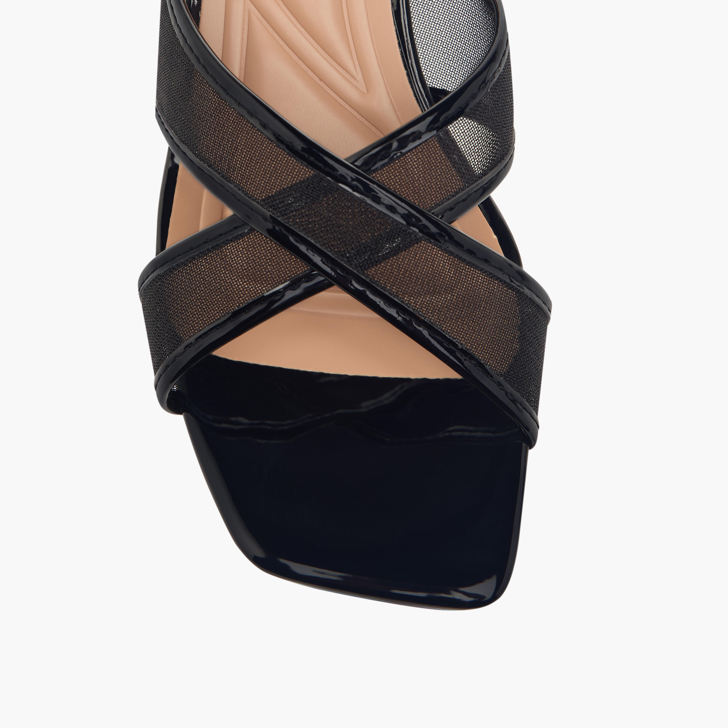 Celeste Women's Textured Slip-On Cross Strap Sandals with Kitten Heels-women-shoes-sandals-heeled-image-4
