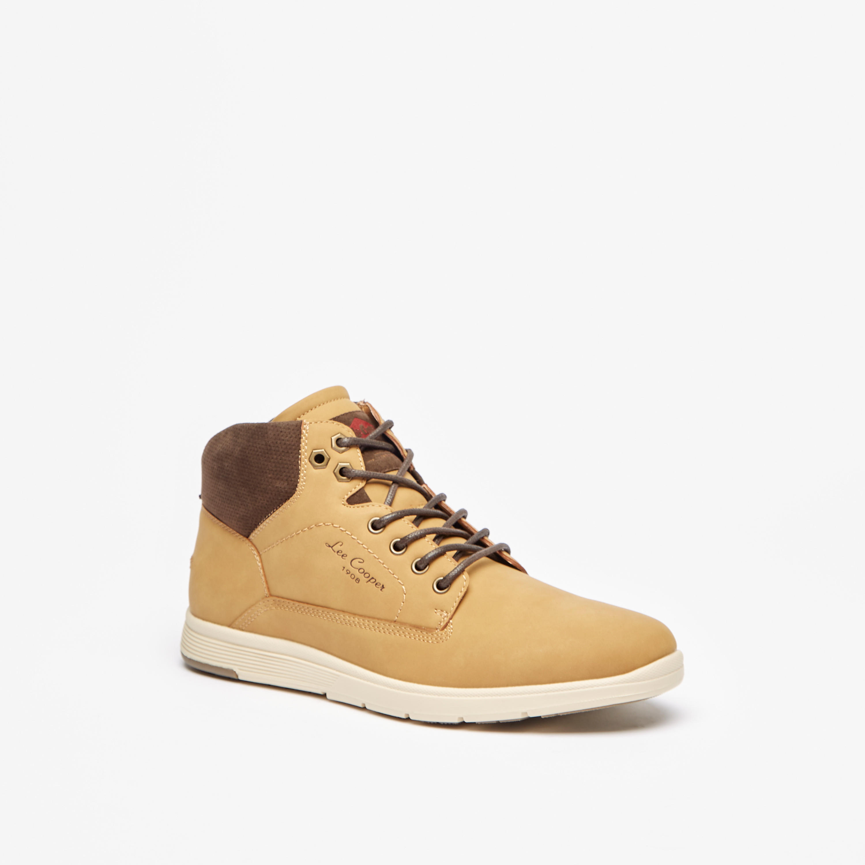 Lee Cooper Men's Panelled Chukka Boots with Lace-Up Closure-men-shoes-boots-image-1