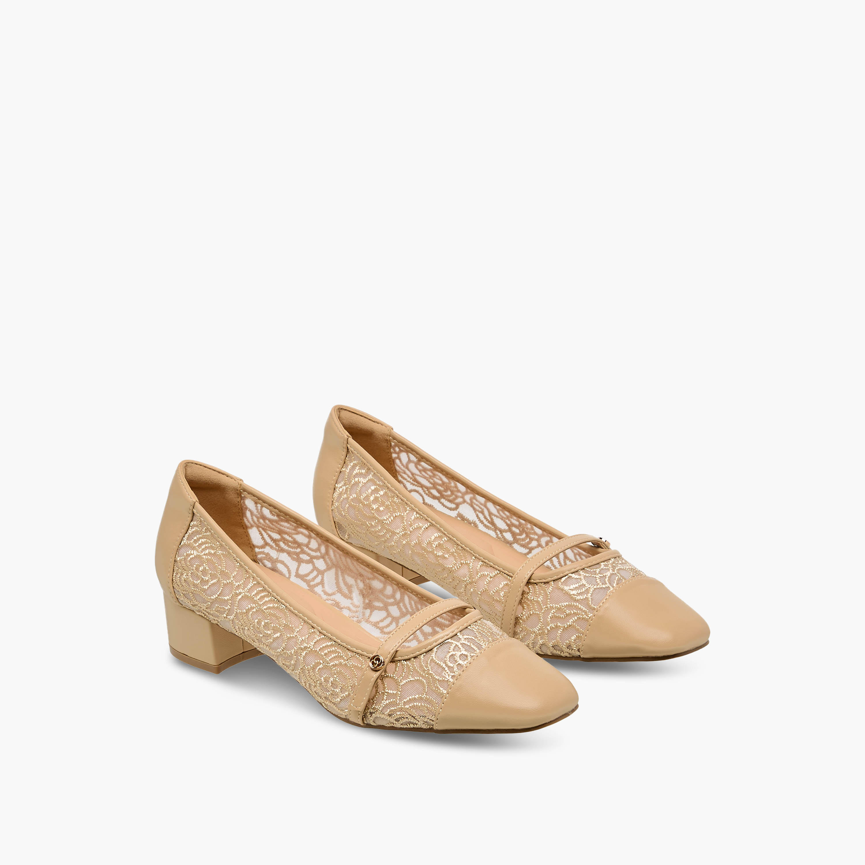 Celeste Women Lace Detail Block Heel Pumps-women-shoes-heels-image-1