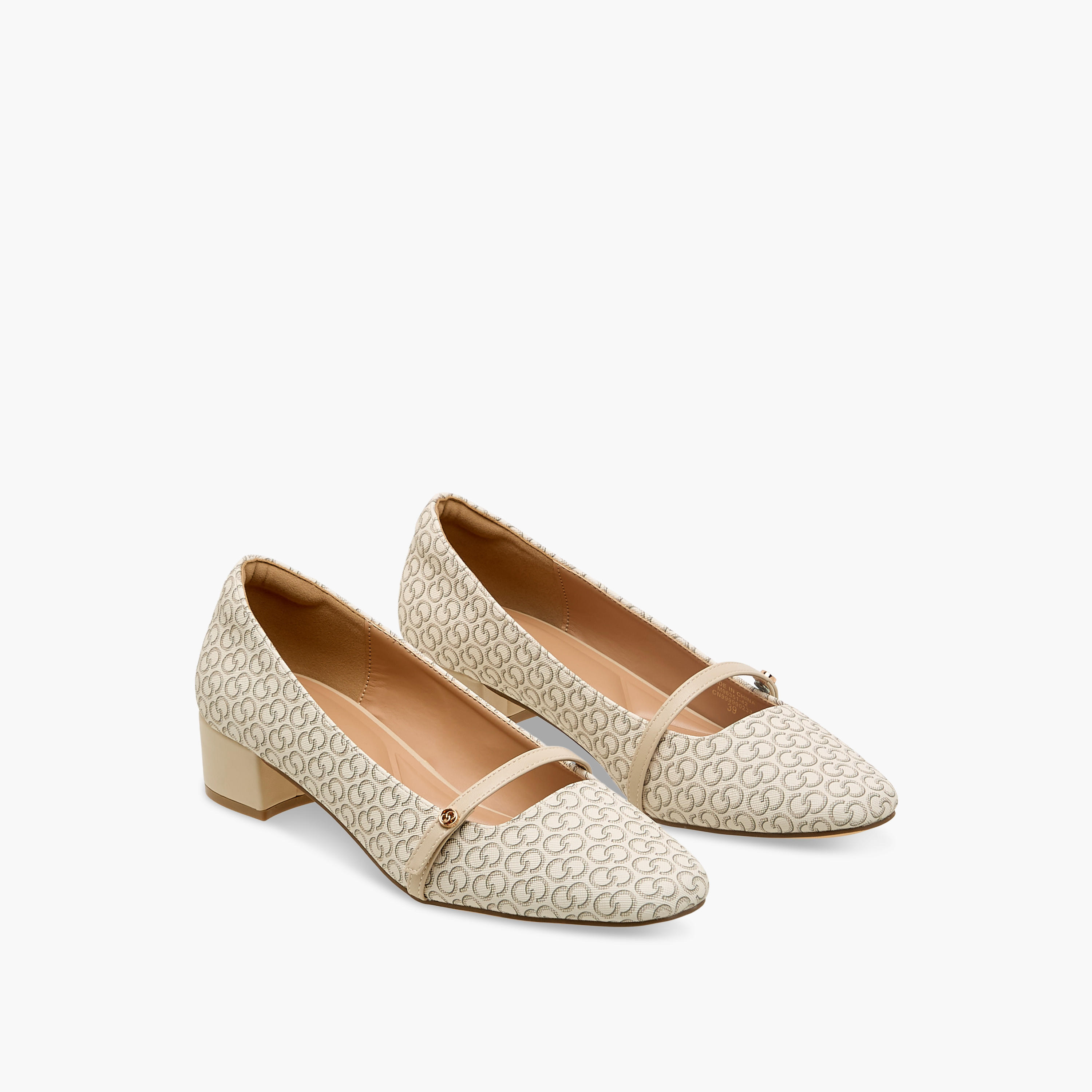 Celeste Women Monogram Print Block Heel Pumps-women-shoes-heels-image-1