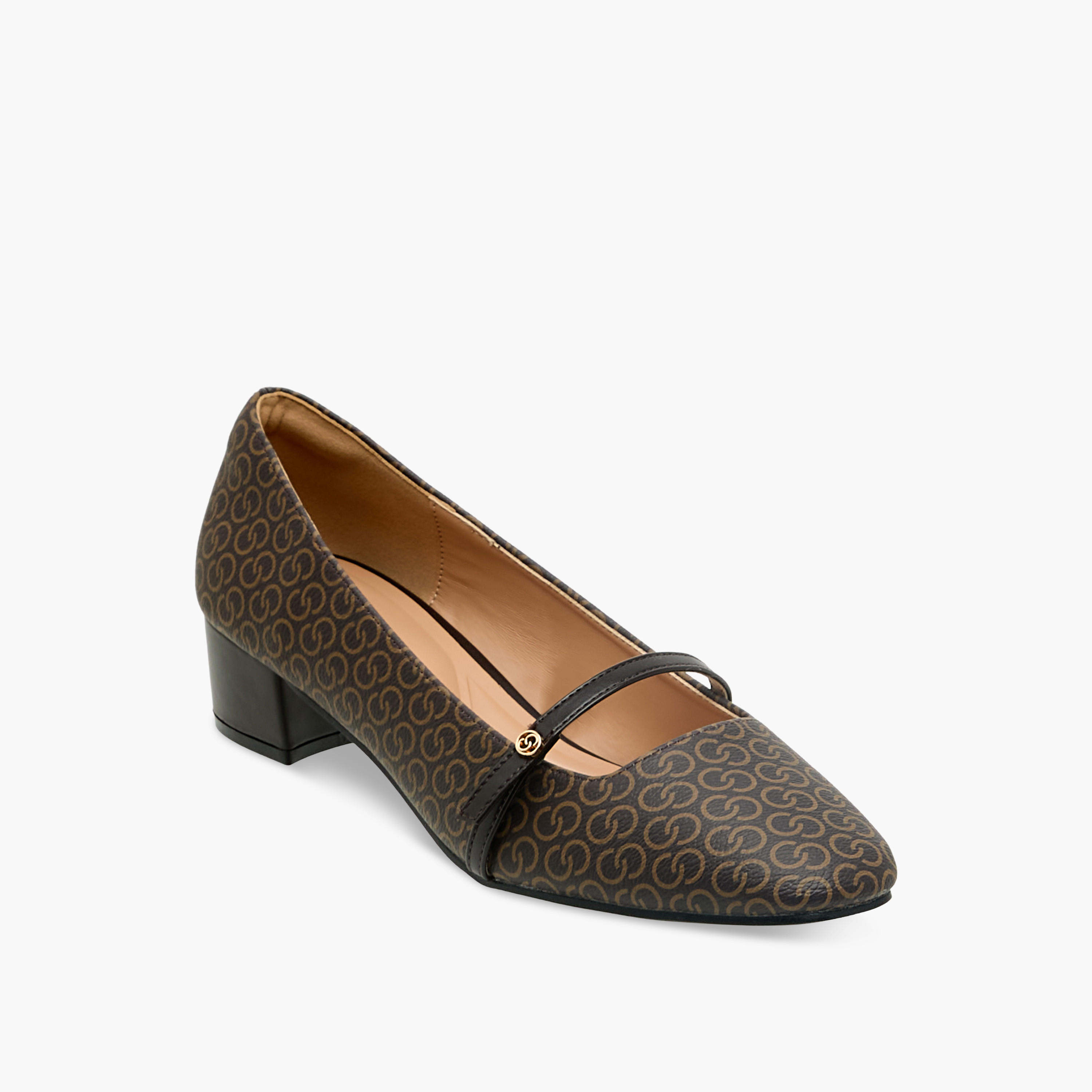 Celeste Women Monogram Print Block Heel Pumps-women-shoes-heels-image-3