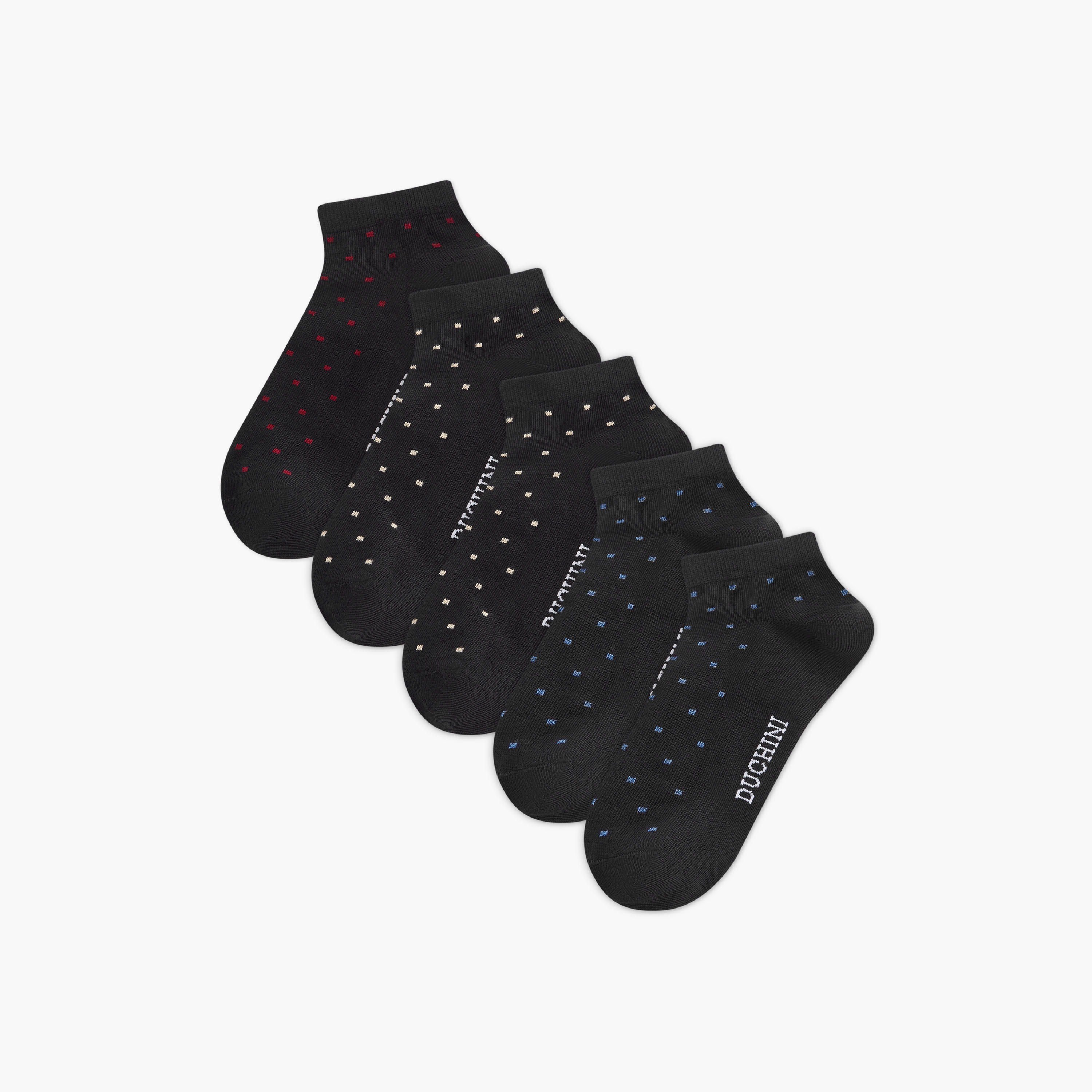 Duchini Printed Non Terry Ankle Length Socks - Set of 5-men-socks-image-1