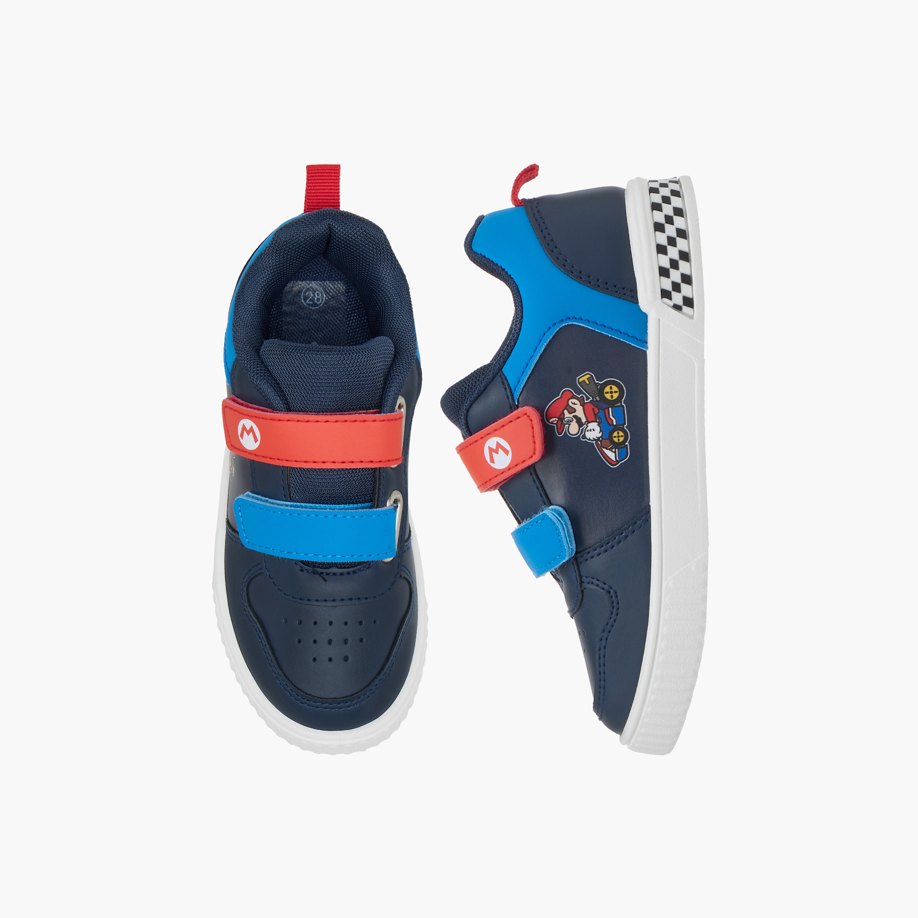Super Mario Printed Sneakers with Hook and Loop Closure-boys-shoes-sneakers-image-1