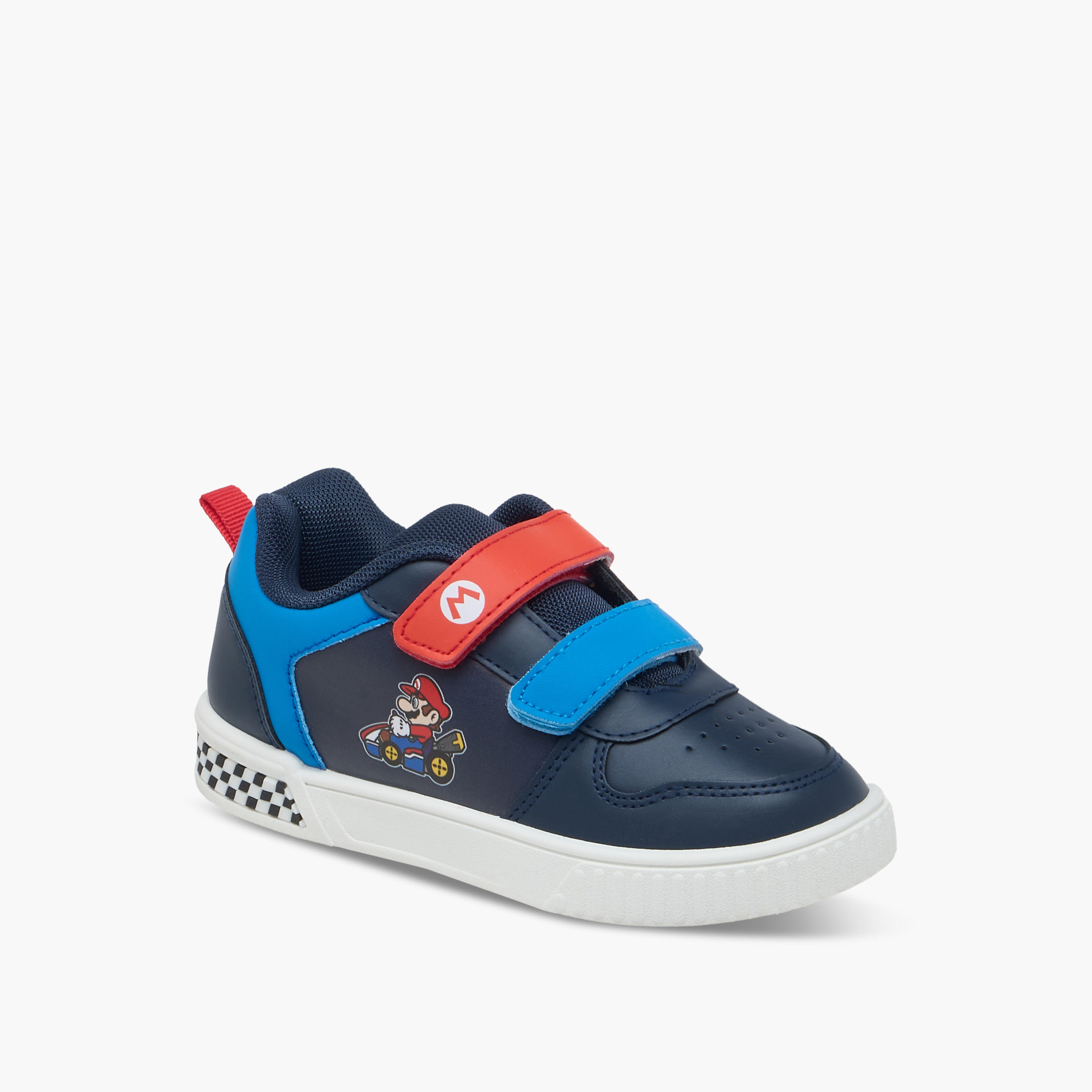 Super Mario Printed Sneakers with Hook and Loop Closure-boys-shoes-sneakers-image-2