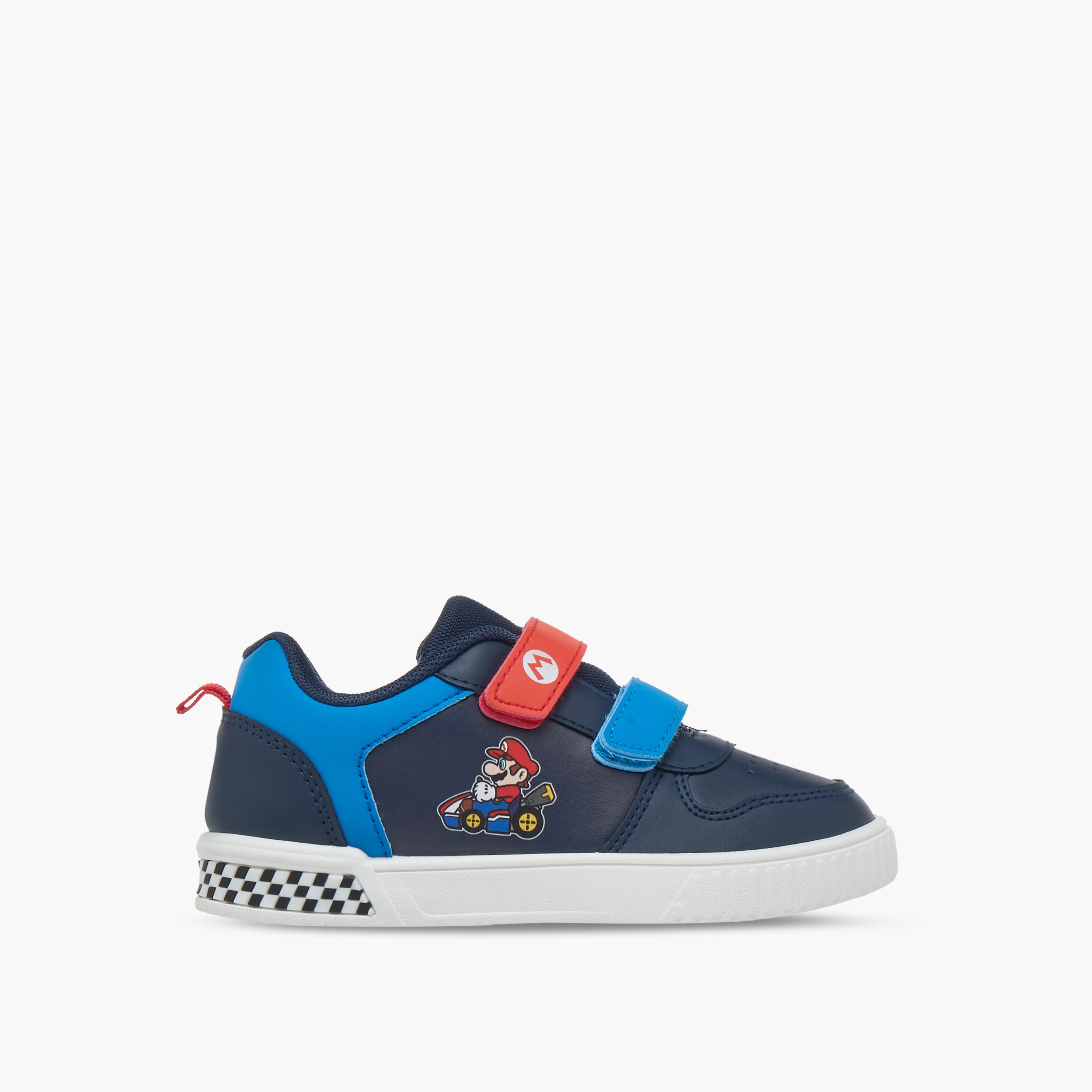 Super Mario Printed Sneakers with Hook and Loop Closure-boys-shoes-sneakers-image-3