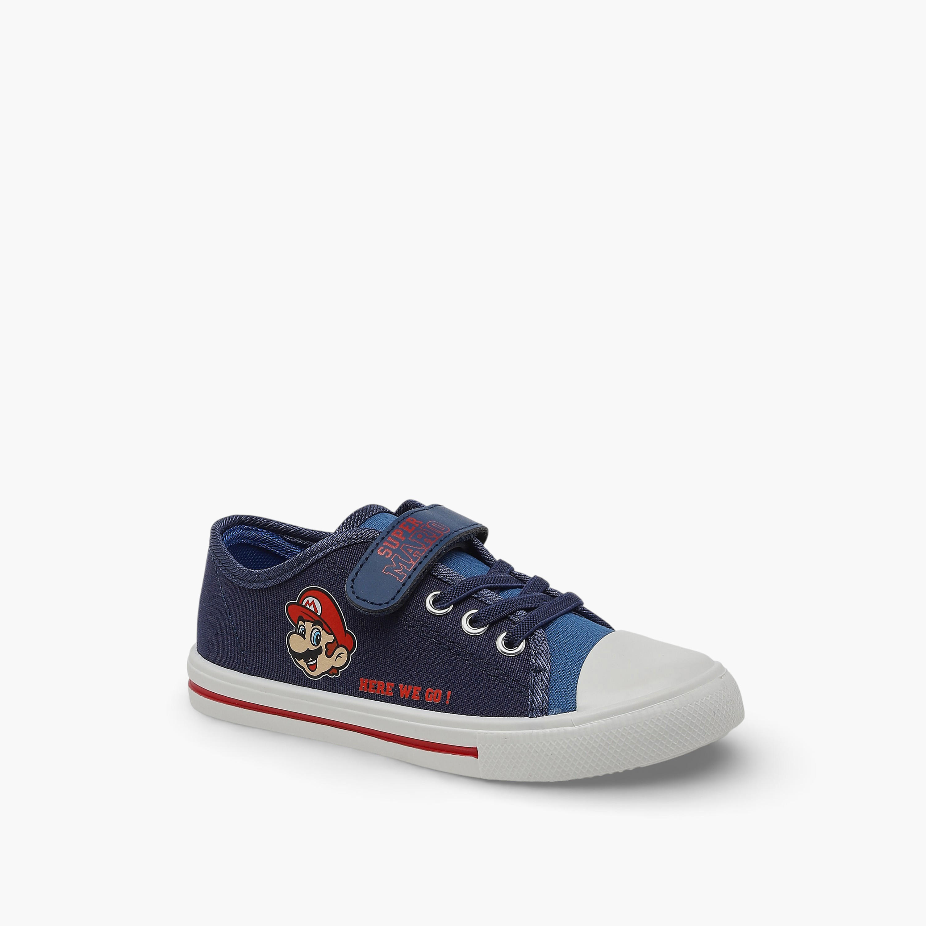 Super Mario Boys Hook & Loop Ankle Sneakers-boys-shoes-sneakers-image-2