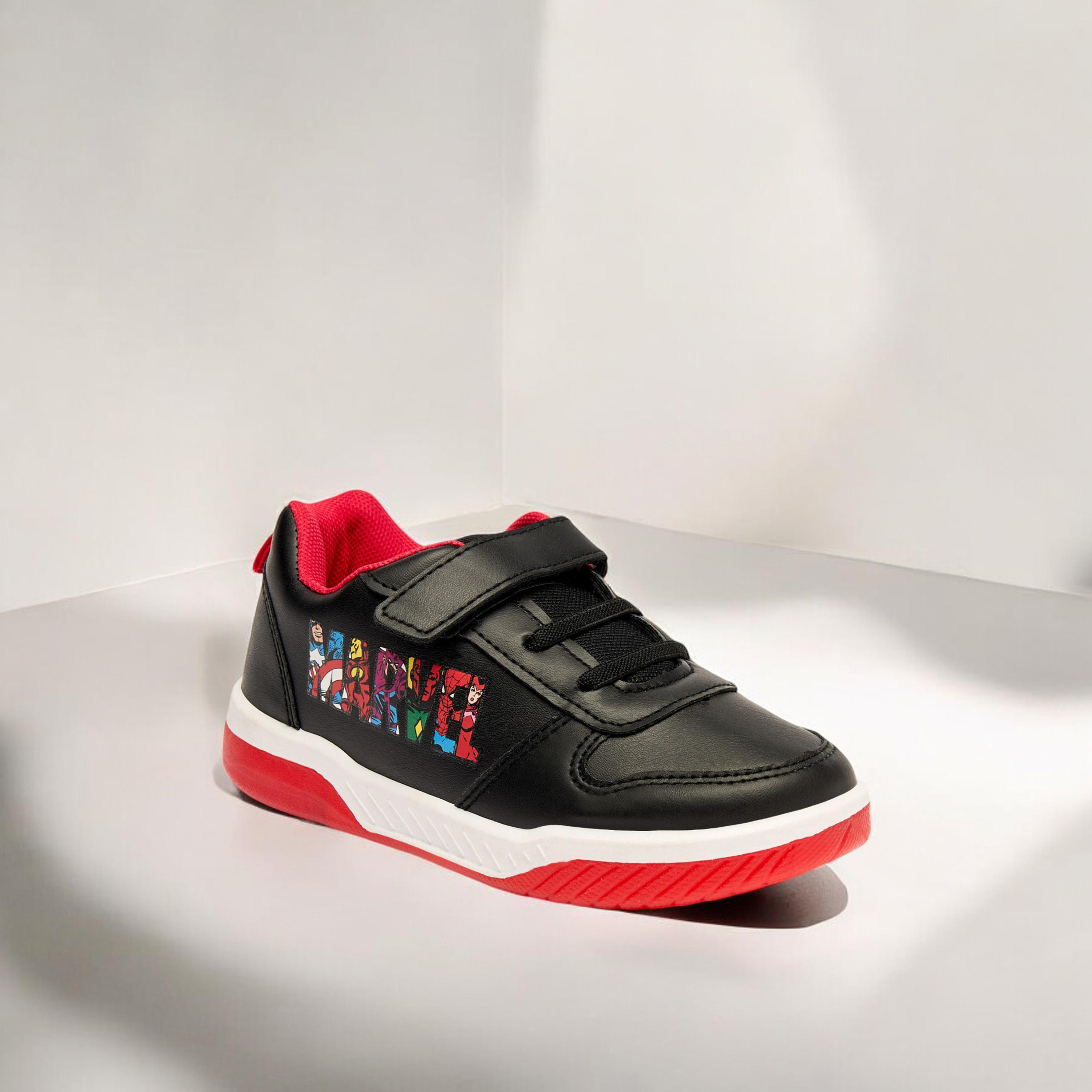 Disney Avengers Print Sneakers with Hook and Loop Closure-boys-shoes-sneakers-image-1