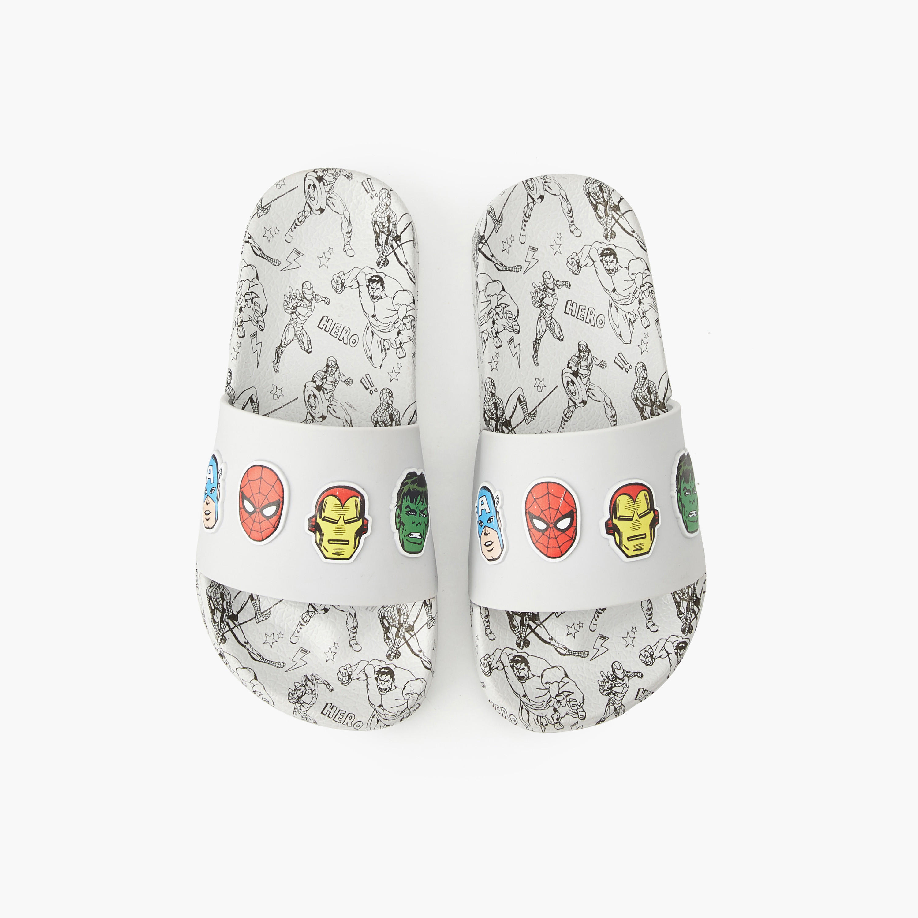 Marvel Boys Avengers Print Slides-boys-shoes-flipflopsandslides-image-1