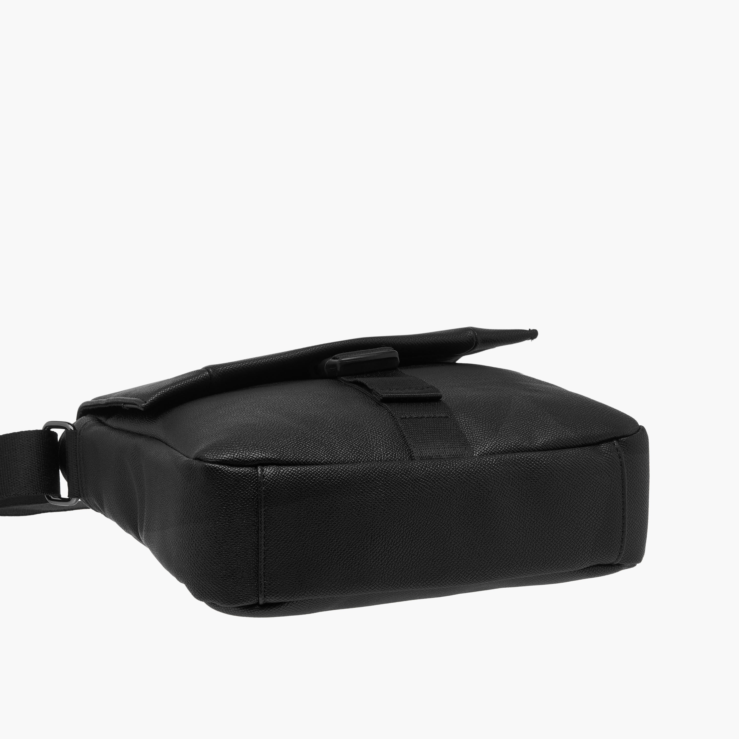 LBL by Shoexpress Textured Crossbody Bag with Adjustable Strap-men-bags-image-6