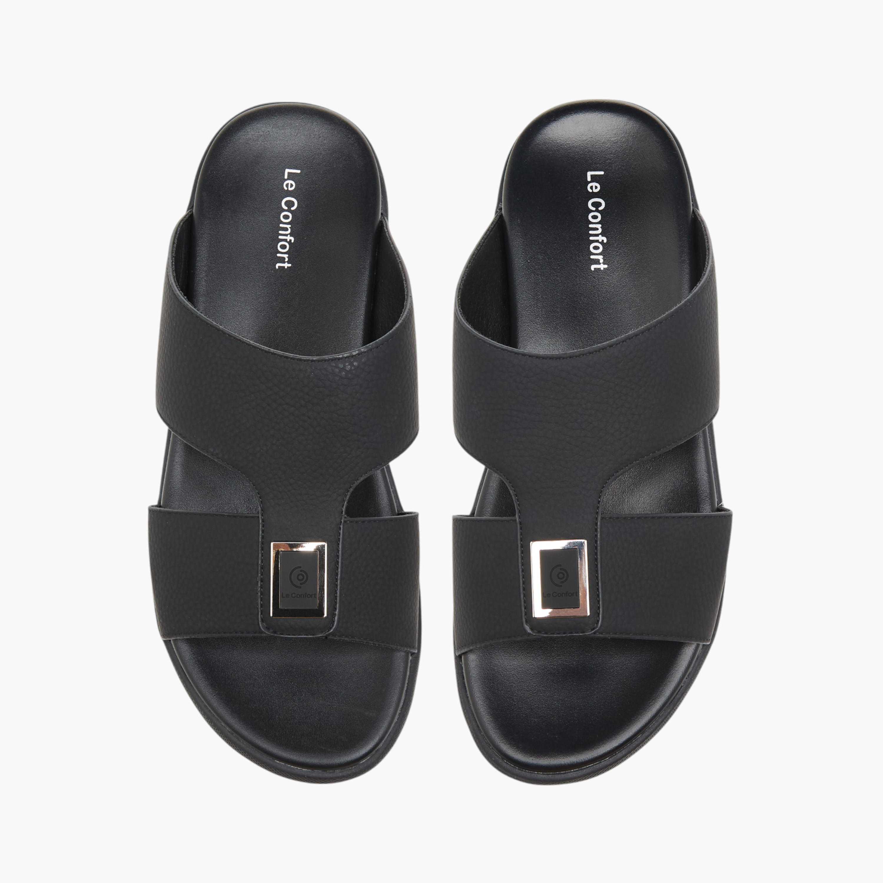 صندل مريح سهل الارتداء بزينة معدنية من لو كونفورت-men-shoes-sandals-image-1