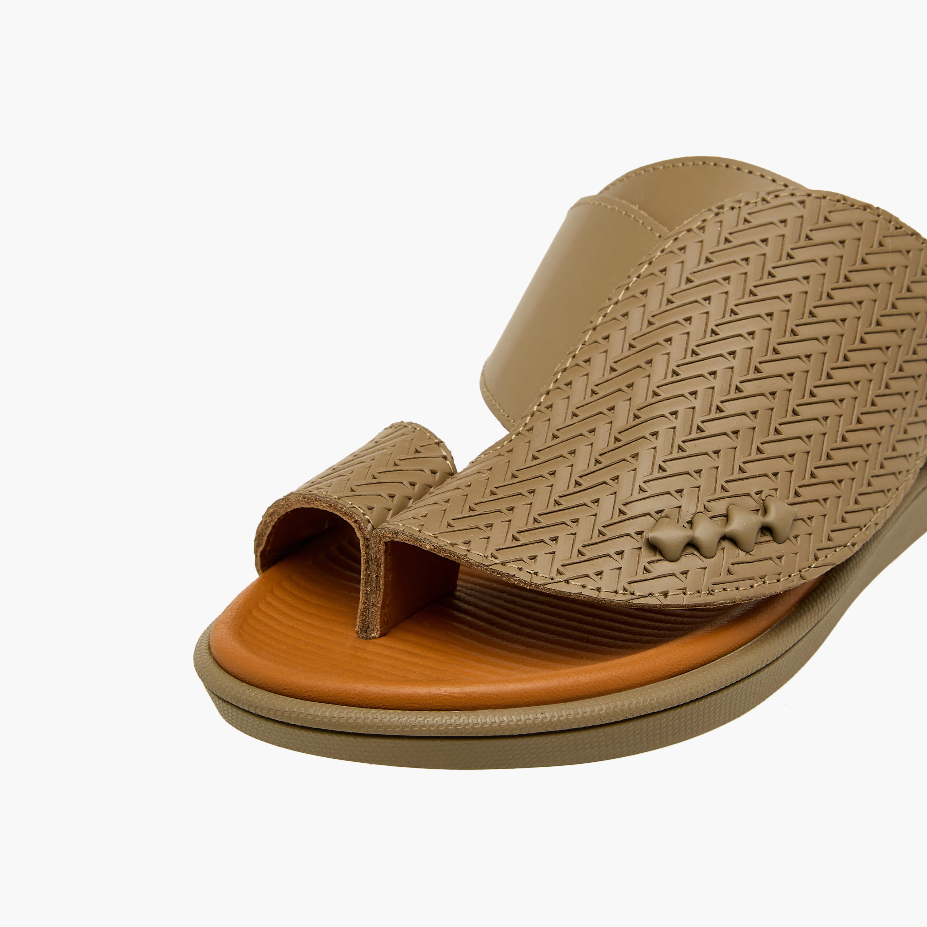 صندل عربي جلد بتفاصيل حلقة إصبع للأولاد من الواحة-boys-shoes-sandals-image-4