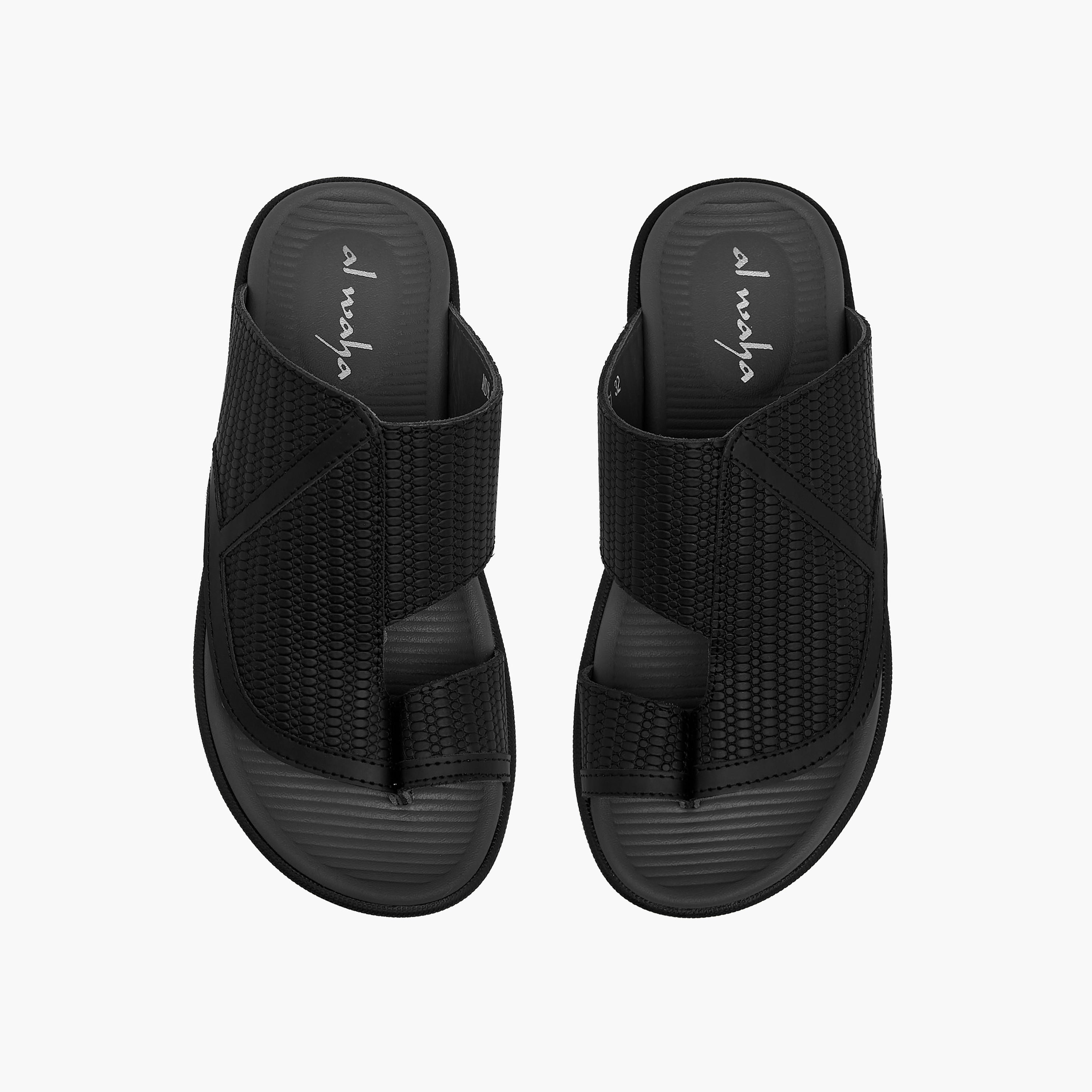 صندل عربي جلد بتفاصيل حلقة إصبع للأولاد من الواحة-boys-shoes-sandals-image-1