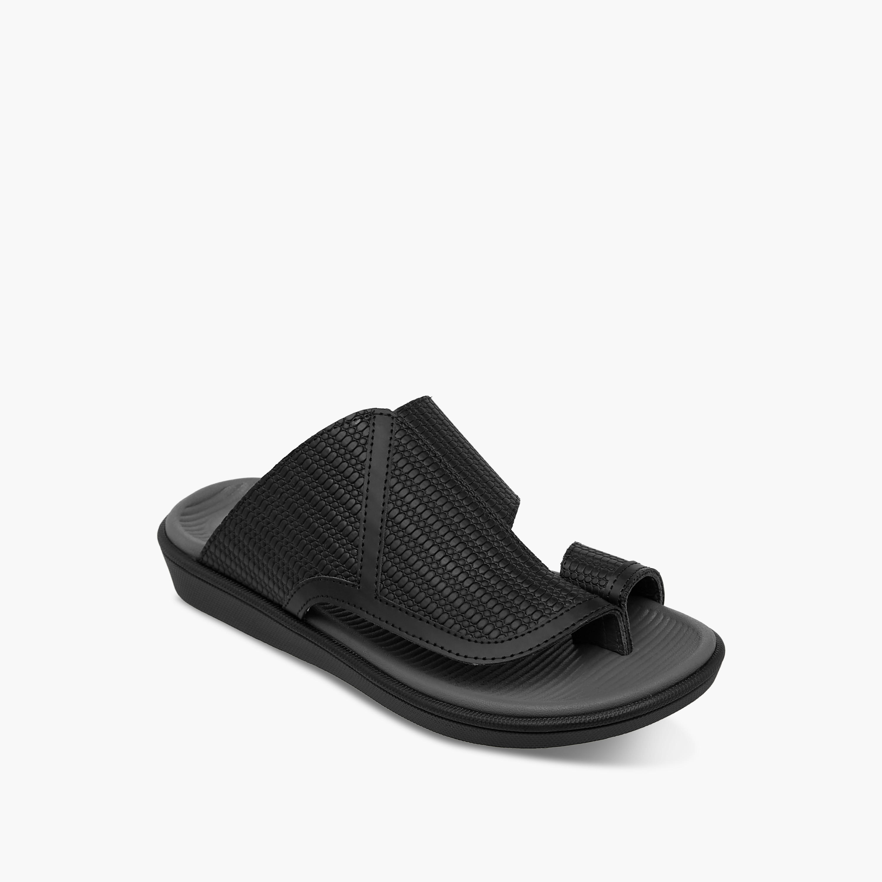 صندل عربي جلد بتفاصيل حلقة إصبع للأولاد من الواحة-boys-shoes-sandals-image-2