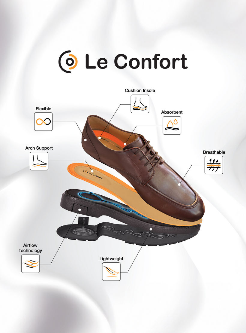 حذاء ديربي إير تيك جلد سادة برباط إغلاق من لو كونفورت-men-shoes-formalshoes-image-7