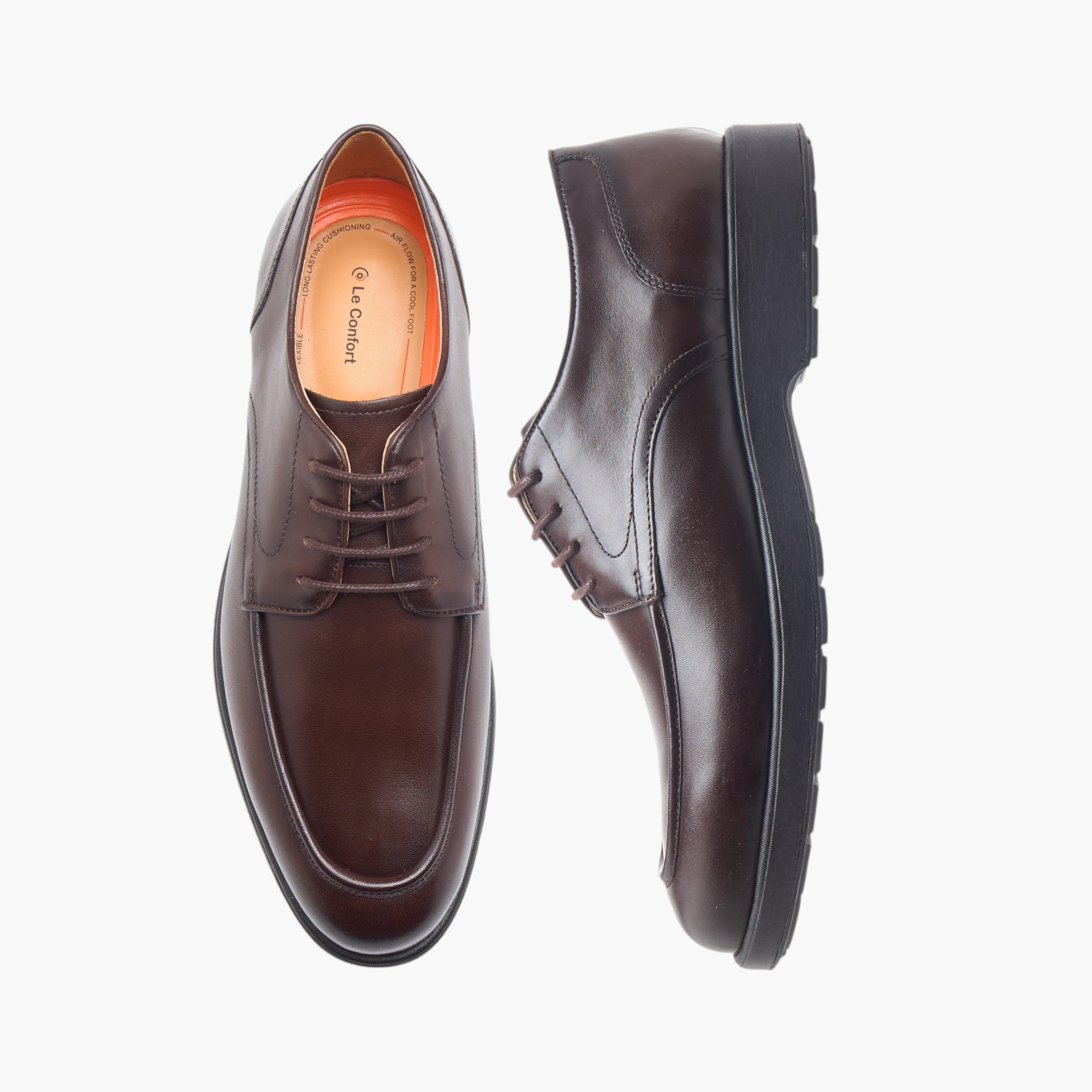 Le Confort Textured Leather Air Tech Derby Shoes with Lace-Up Closure-men-shoes-formalshoes-image-1