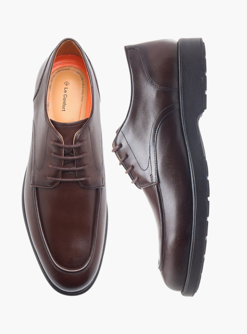 Le Confort Textured Leather Air Tech Derby Shoes with Lace-Up Closure-men-shoes-formalshoes-image-1