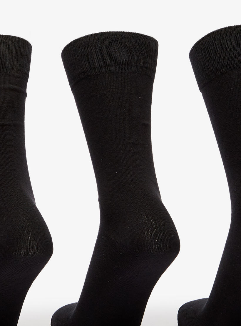 Gloo Solid Crew Length Socks - Set of 3-men-socks-image-2