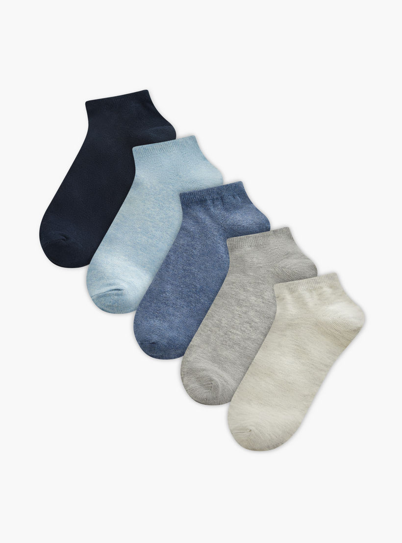Gloo Solid Ankle Length Socks - Set of 5-men-socks-image-1