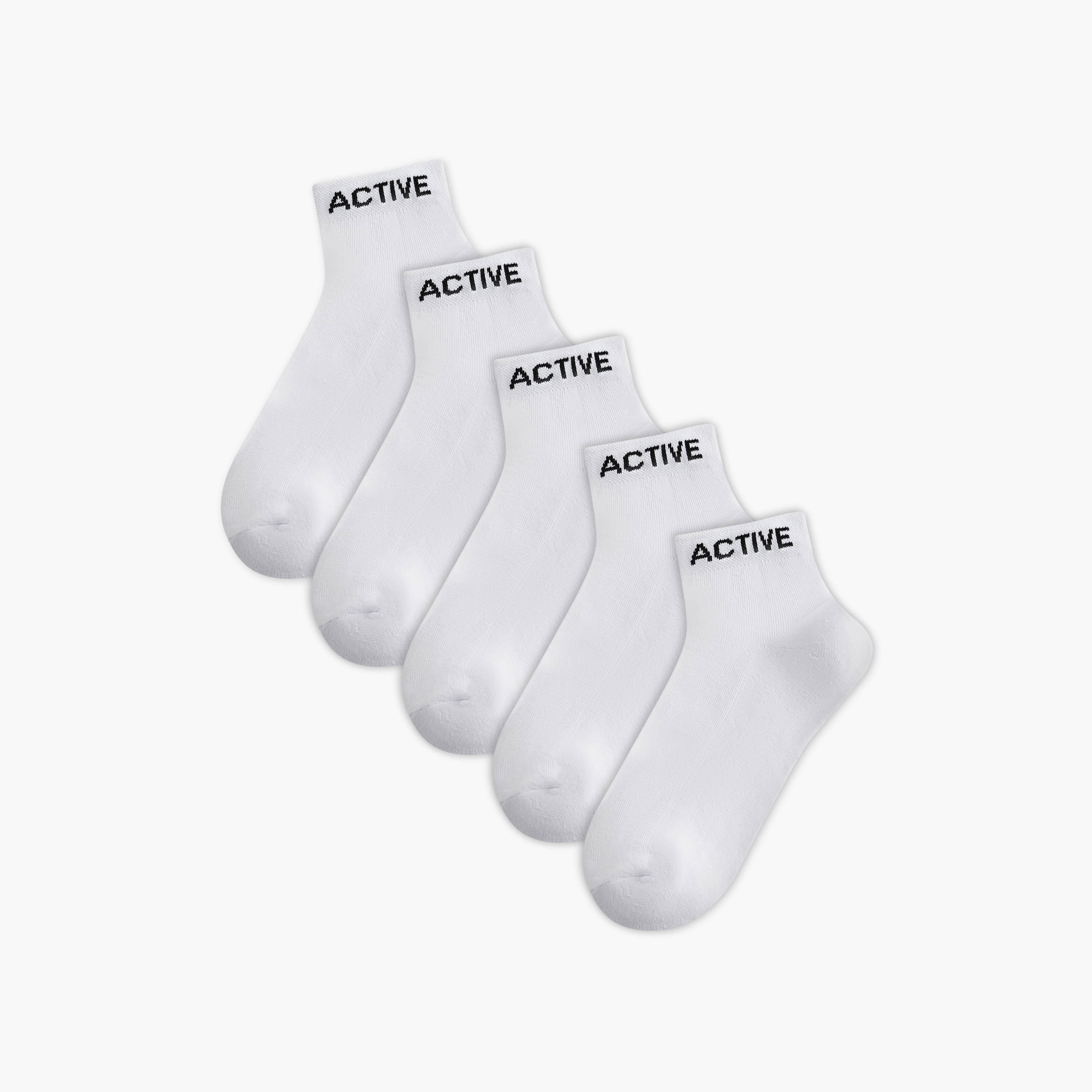Gloo Printed Half Terry Ankle Length Cushioned Socks - Set of 5-men-socks-image-1