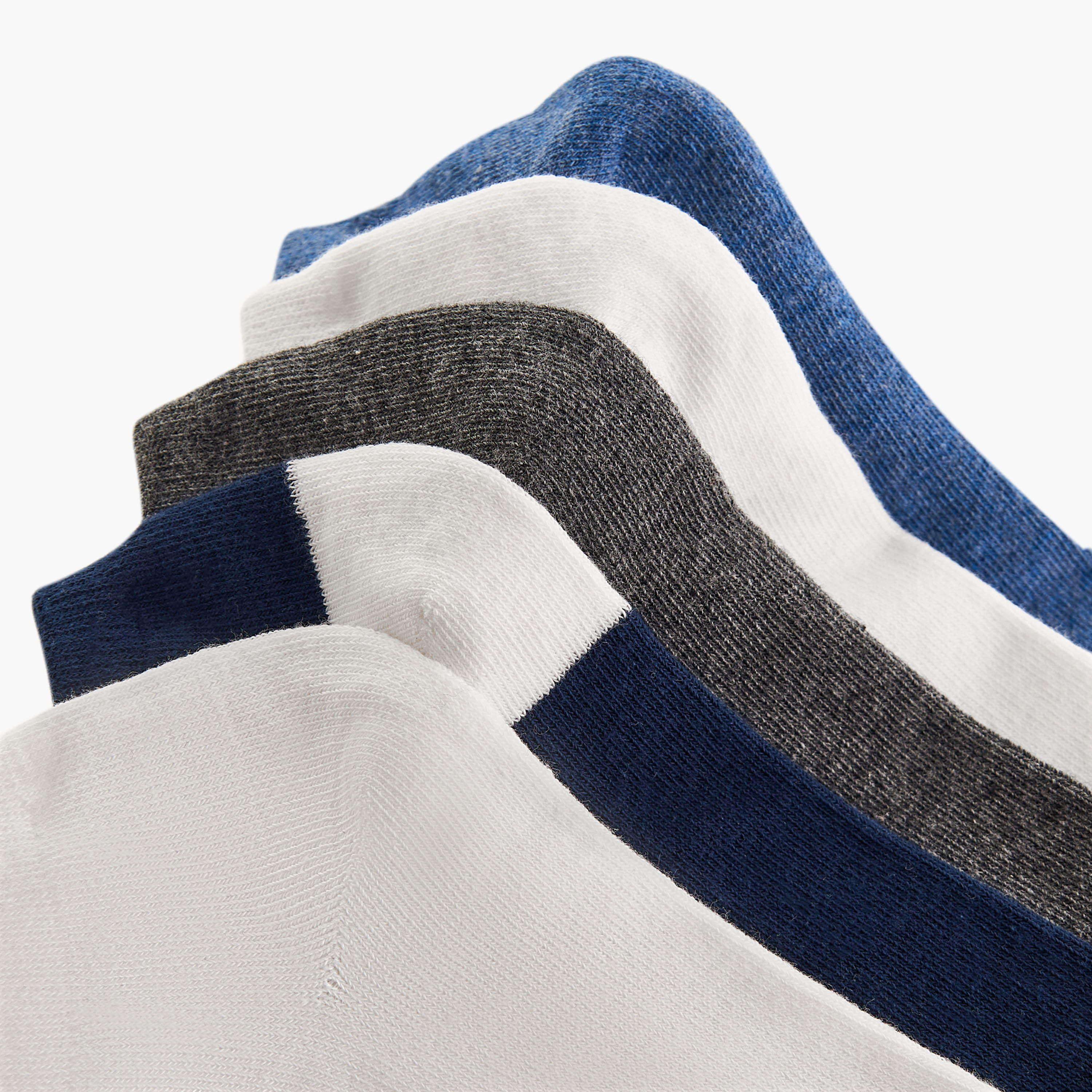Gloo Assorted Non Terry Ankle Length Socks - Set of 5-men-socks-image-4